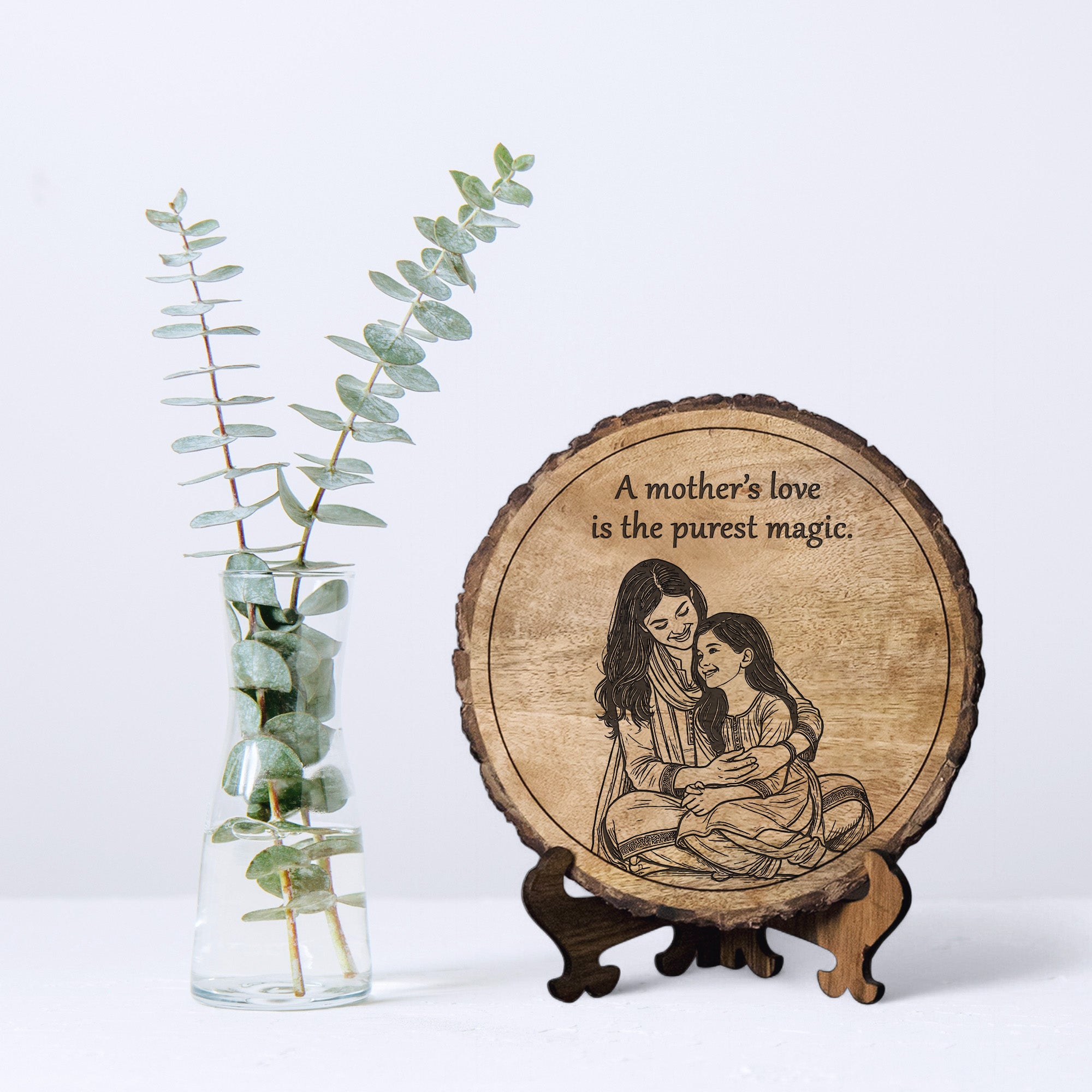 Handcrafted Mango Wood Personalized plaque-Mother's day Gift