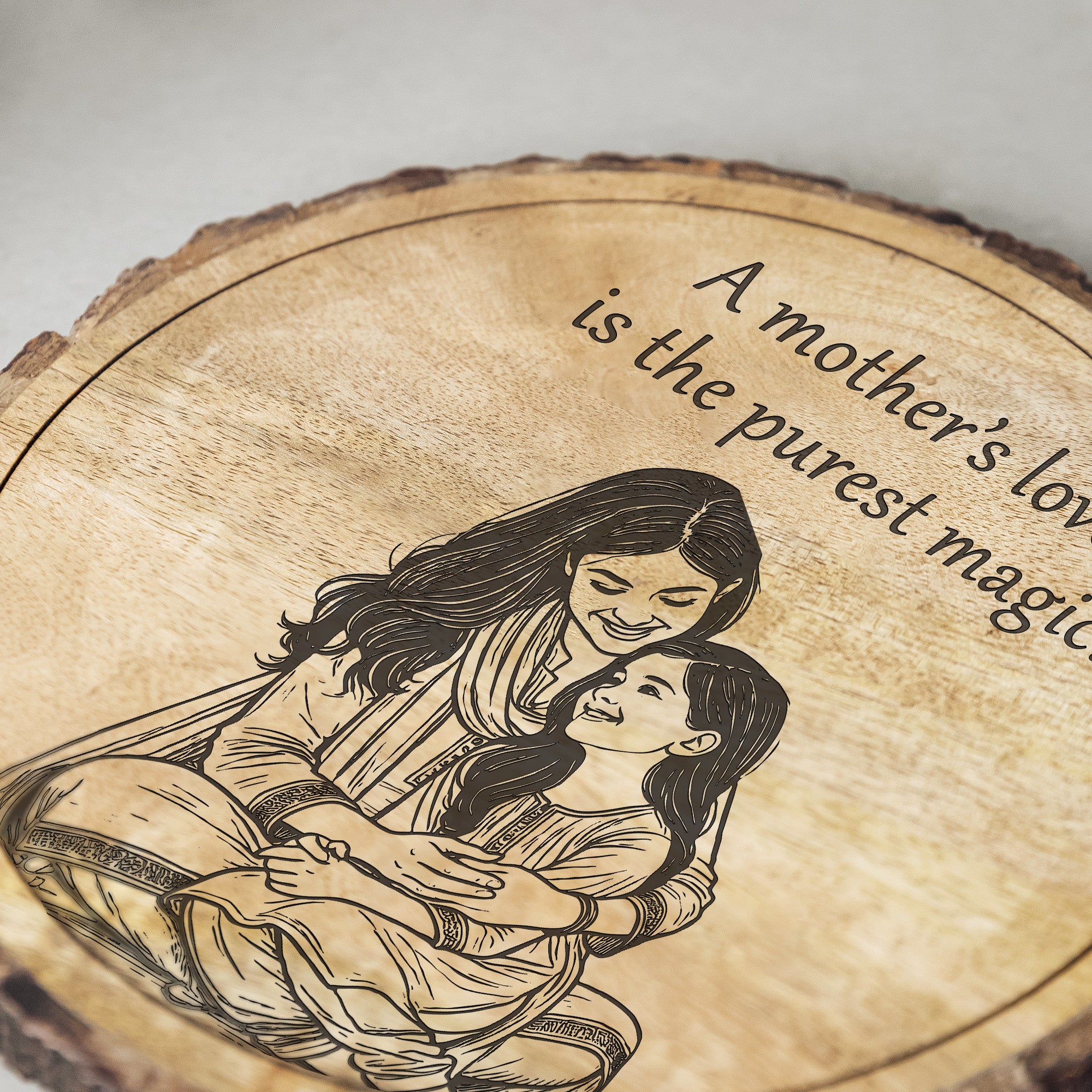 Handcrafted Mango Wood Personalized plaque-Mother's day Gift