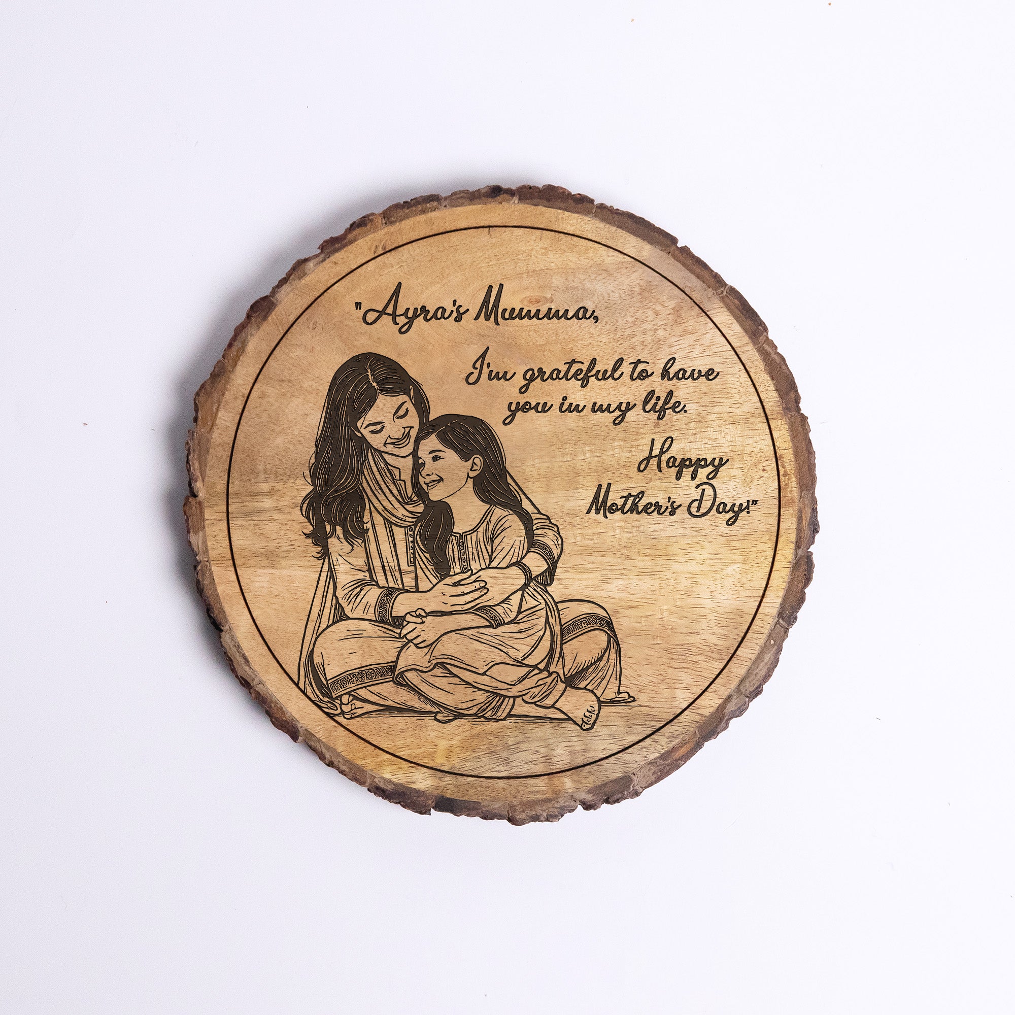Handcrafted Mango Wood Personalized plaque-Mother's day Gift