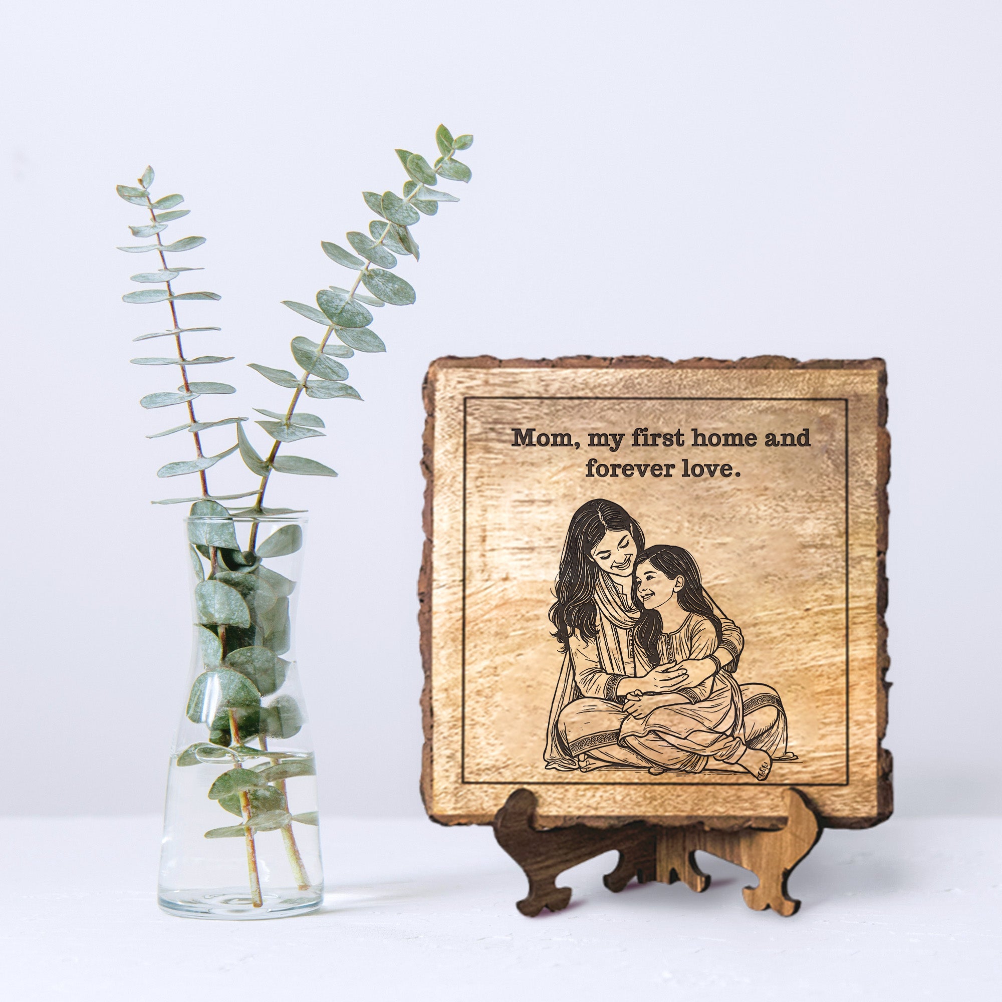 Handcrafted Mango Wood Personalized plaque-Mother's day Gift