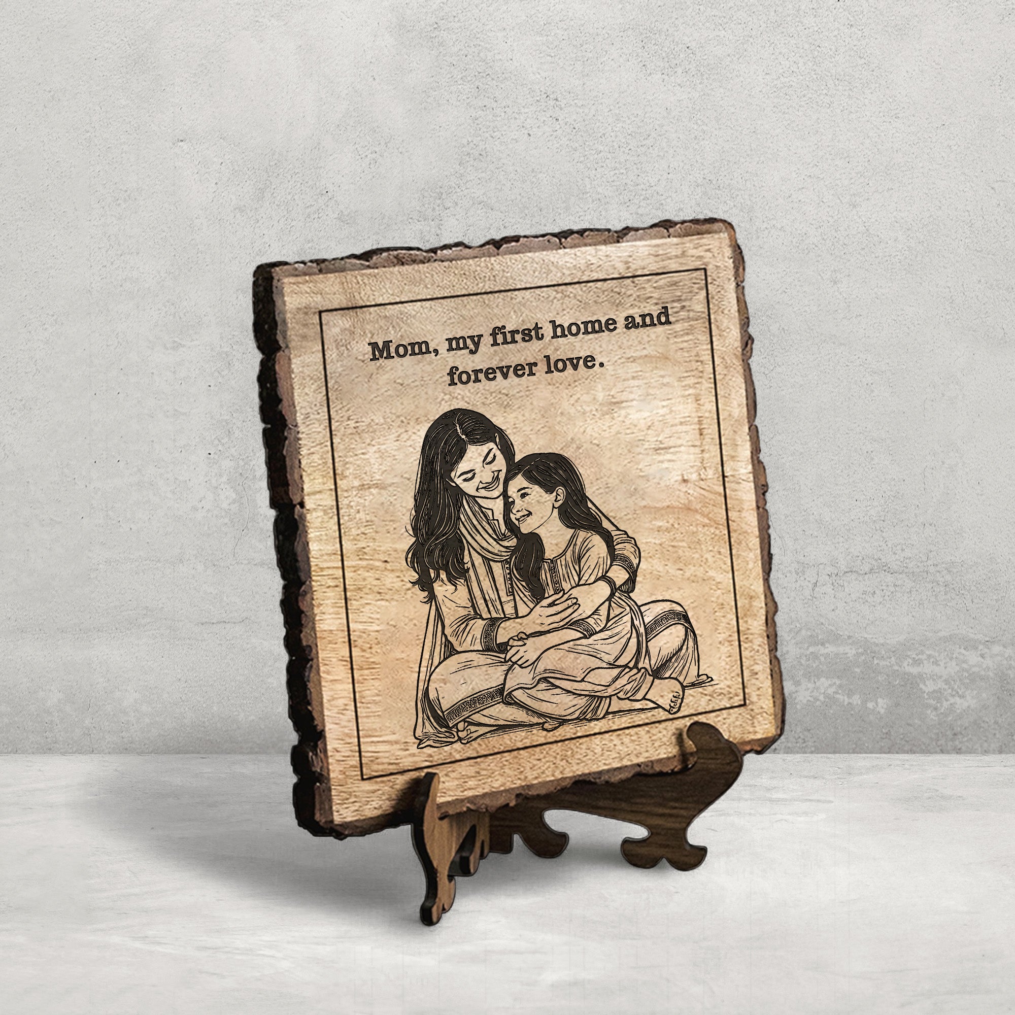 Handcrafted Mango Wood Personalized plaque-Mother's day Gift