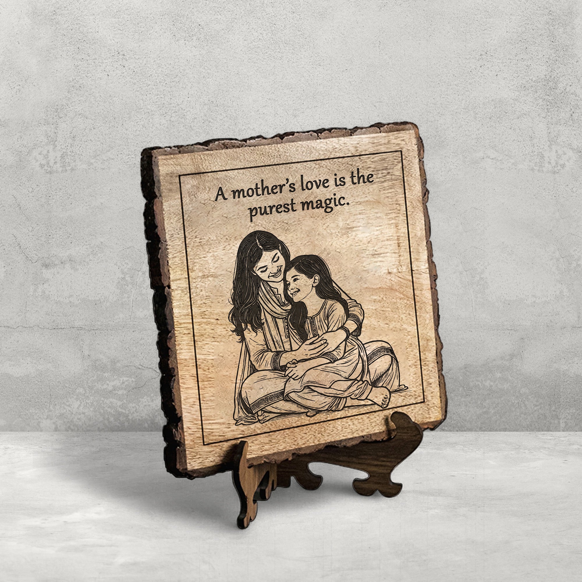 Handcrafted Mango Wood Personalized plaque-Mother's day Gift