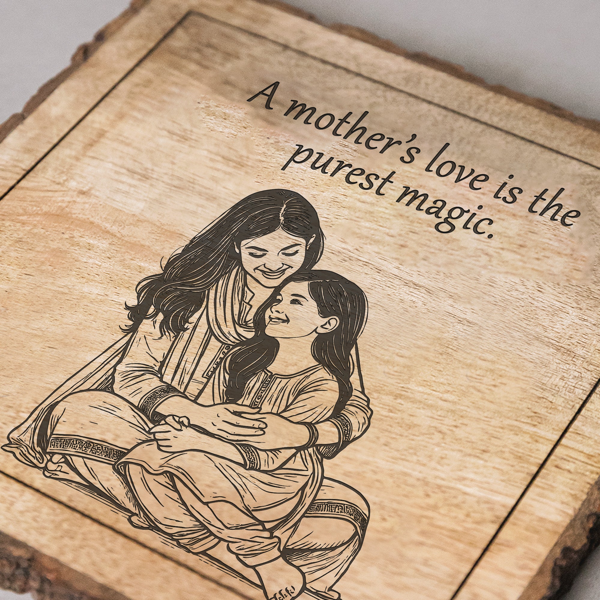 Handcrafted Mango Wood Personalized plaque-Mother's day Gift