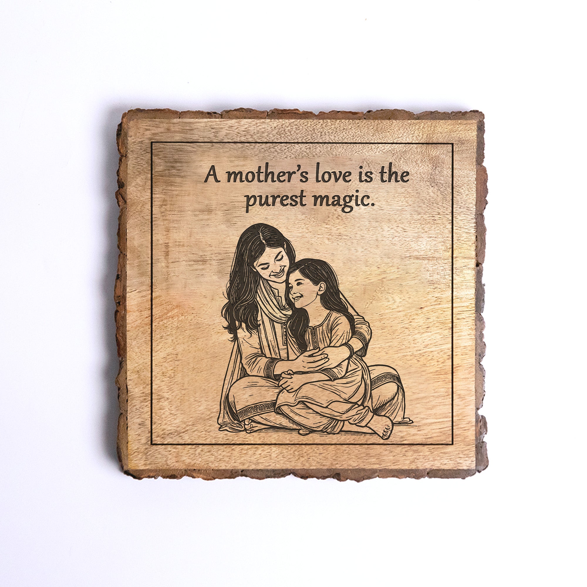 Handcrafted Mango Wood Personalized plaque-Mother's day Gift