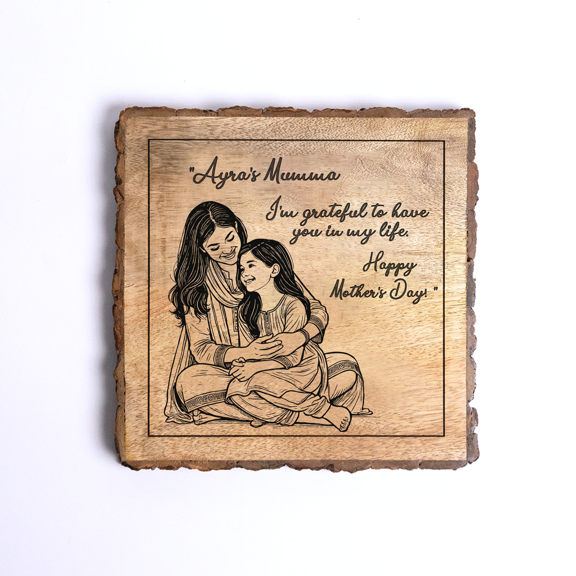 Handcrafted Mango Wood Personalized plaque-Mother's day Gift