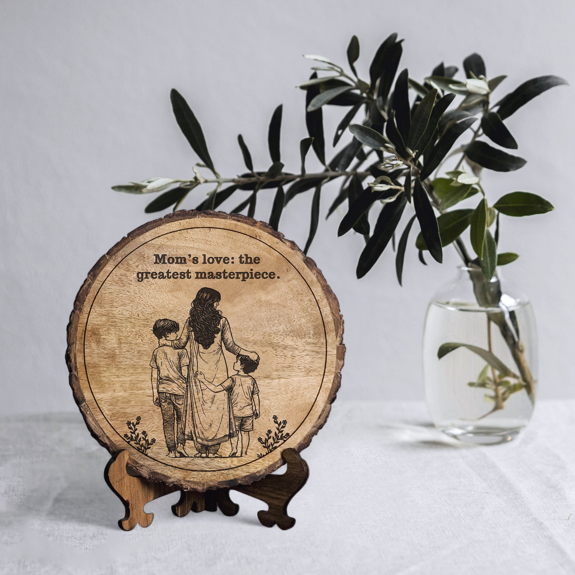 Handcrafted Mango Wood Personalized plaque-Mother's day Gift