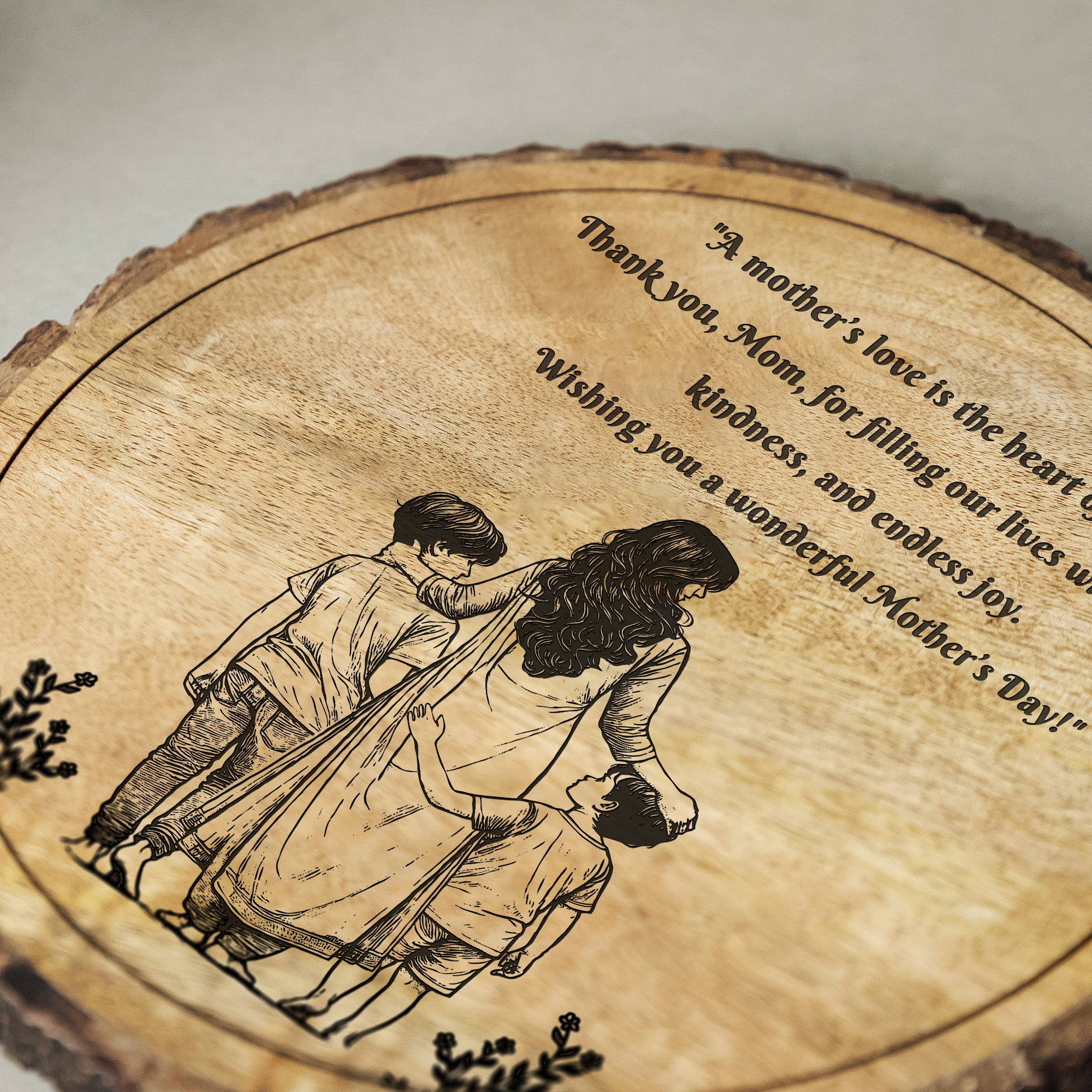 Handcrafted Mango Wood Personalized plaque-Mother's day Gift