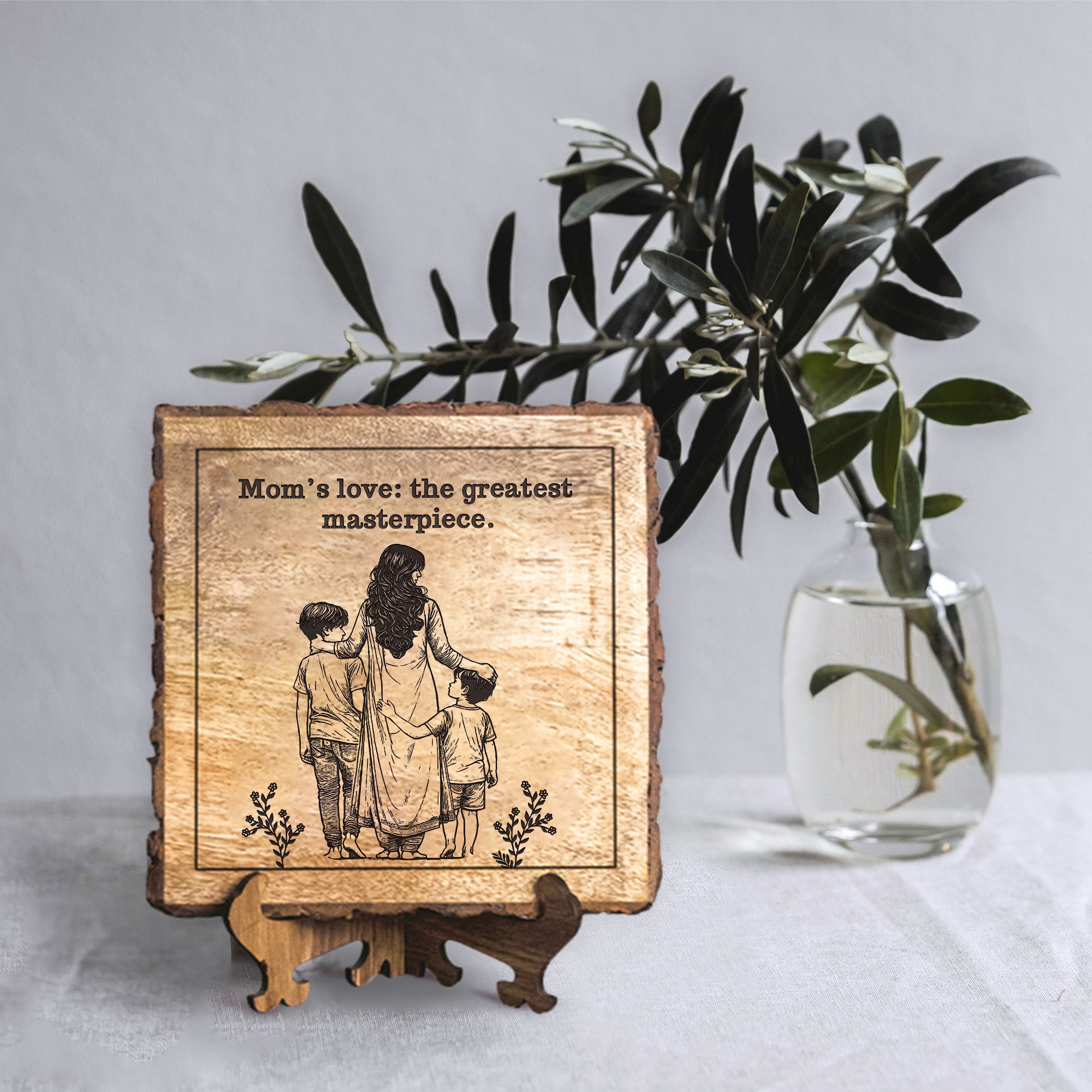 Handcrafted Mango Wood Personalized plaque-Mother's day Gift