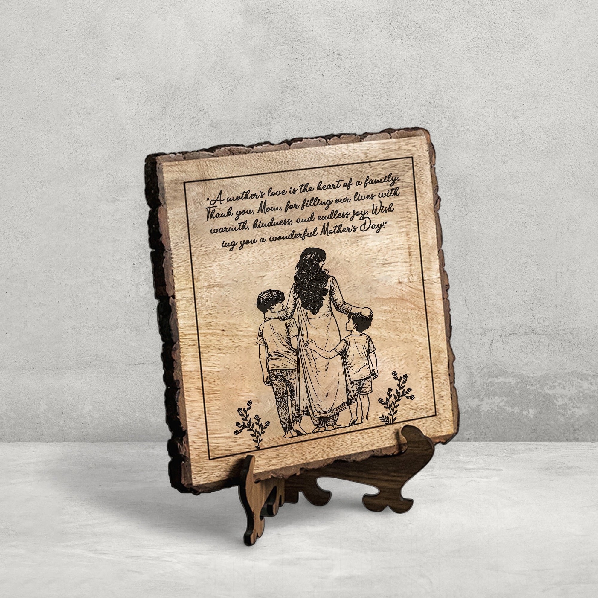 Handcrafted Mango Wood Personalized plaque-Mother's day Gift