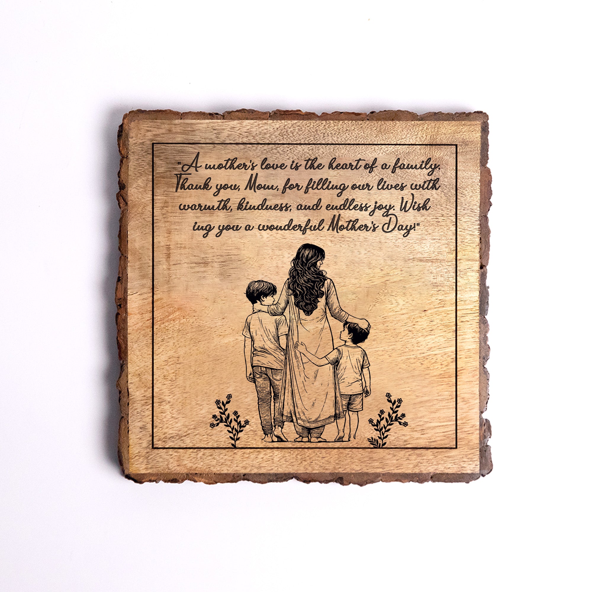 Handcrafted Mango Wood Personalized plaque-Mother's day Gift