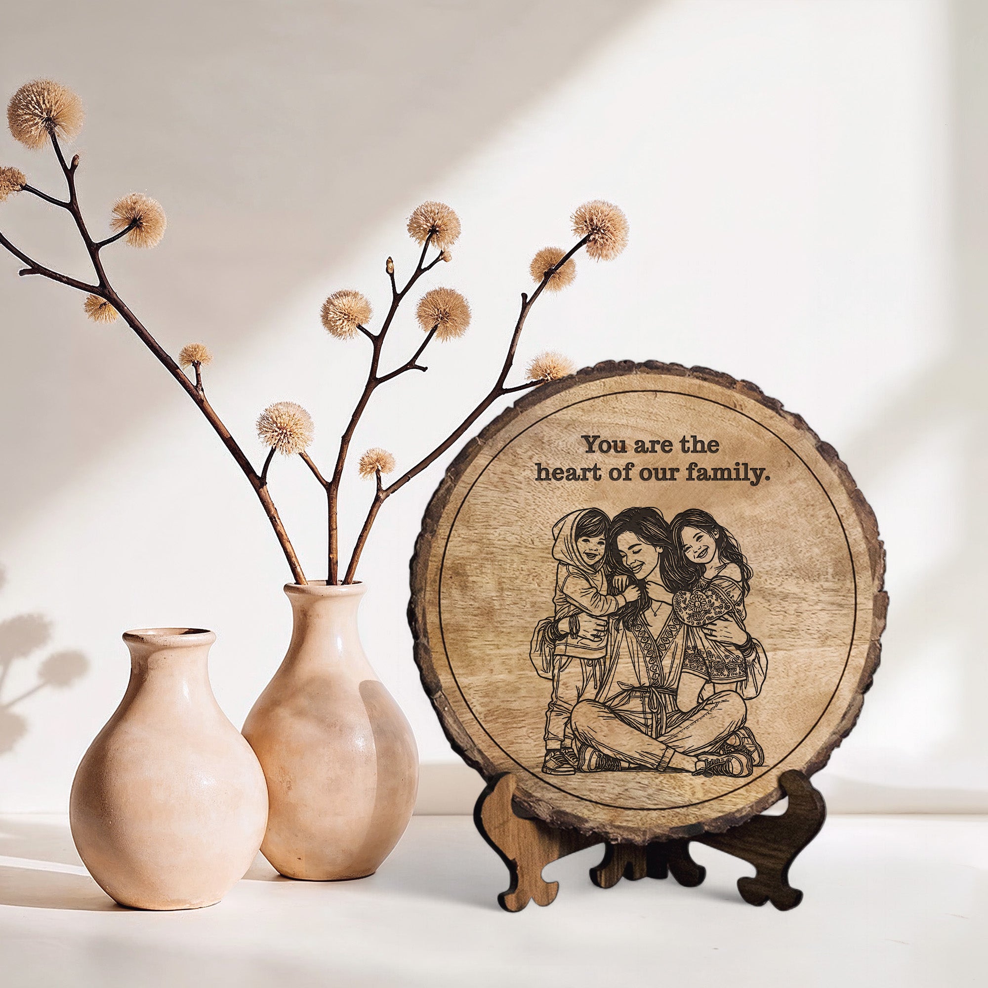 Handcrafted Mango Wood Personalized plaque-Mother's day Gift