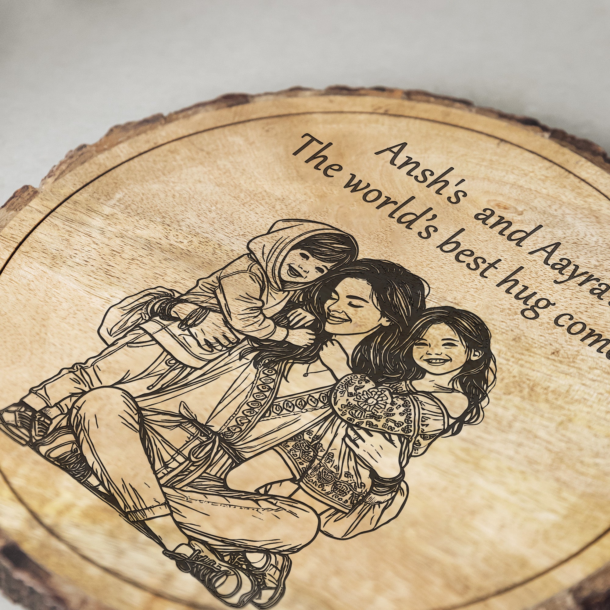 Handcrafted Mango Wood Personalized plaque-Mother's day Gift