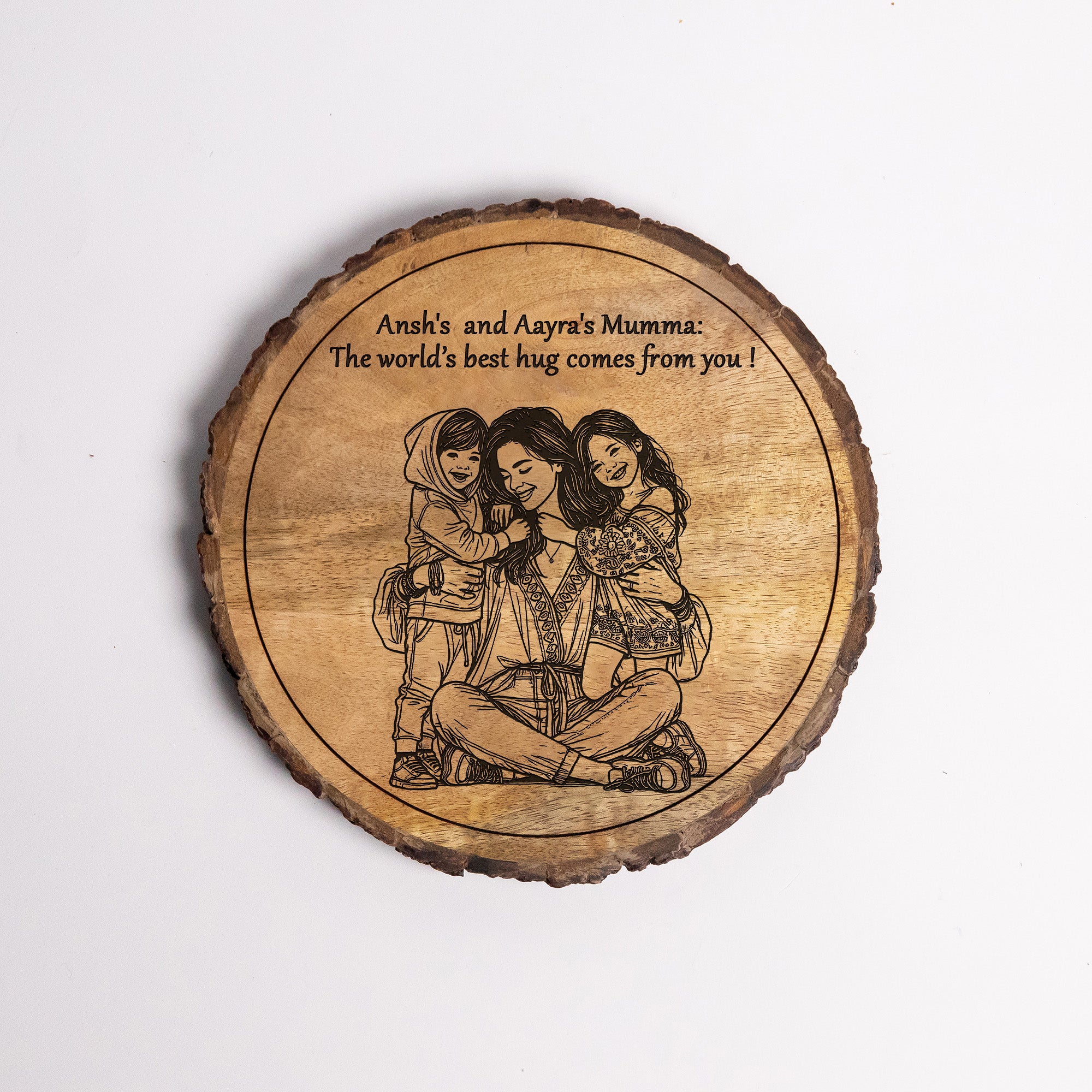 Handcrafted Mango Wood Personalized plaque-Mother's day Gift