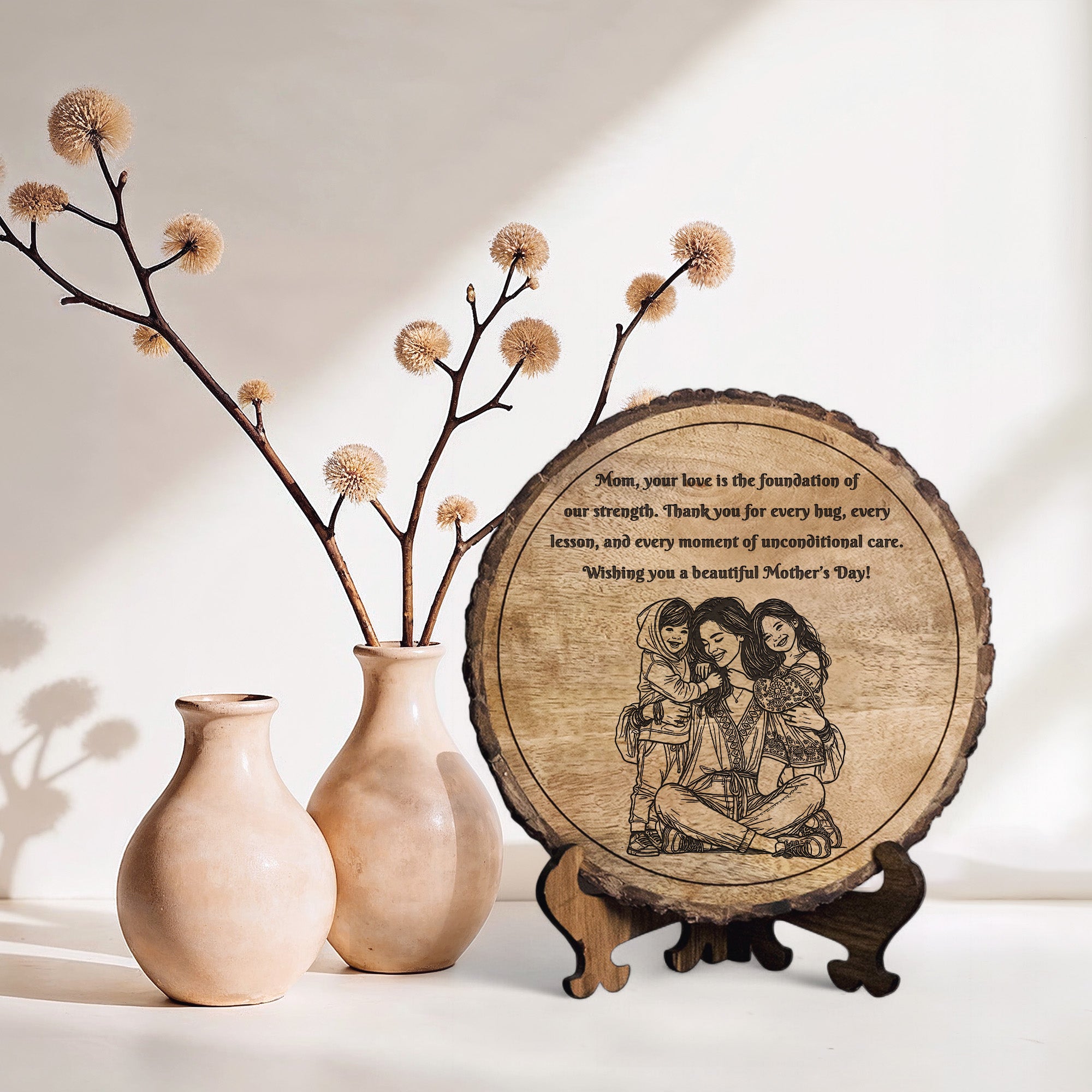 Handcrafted Mango Wood Personalized plaque-Mother's day Gift