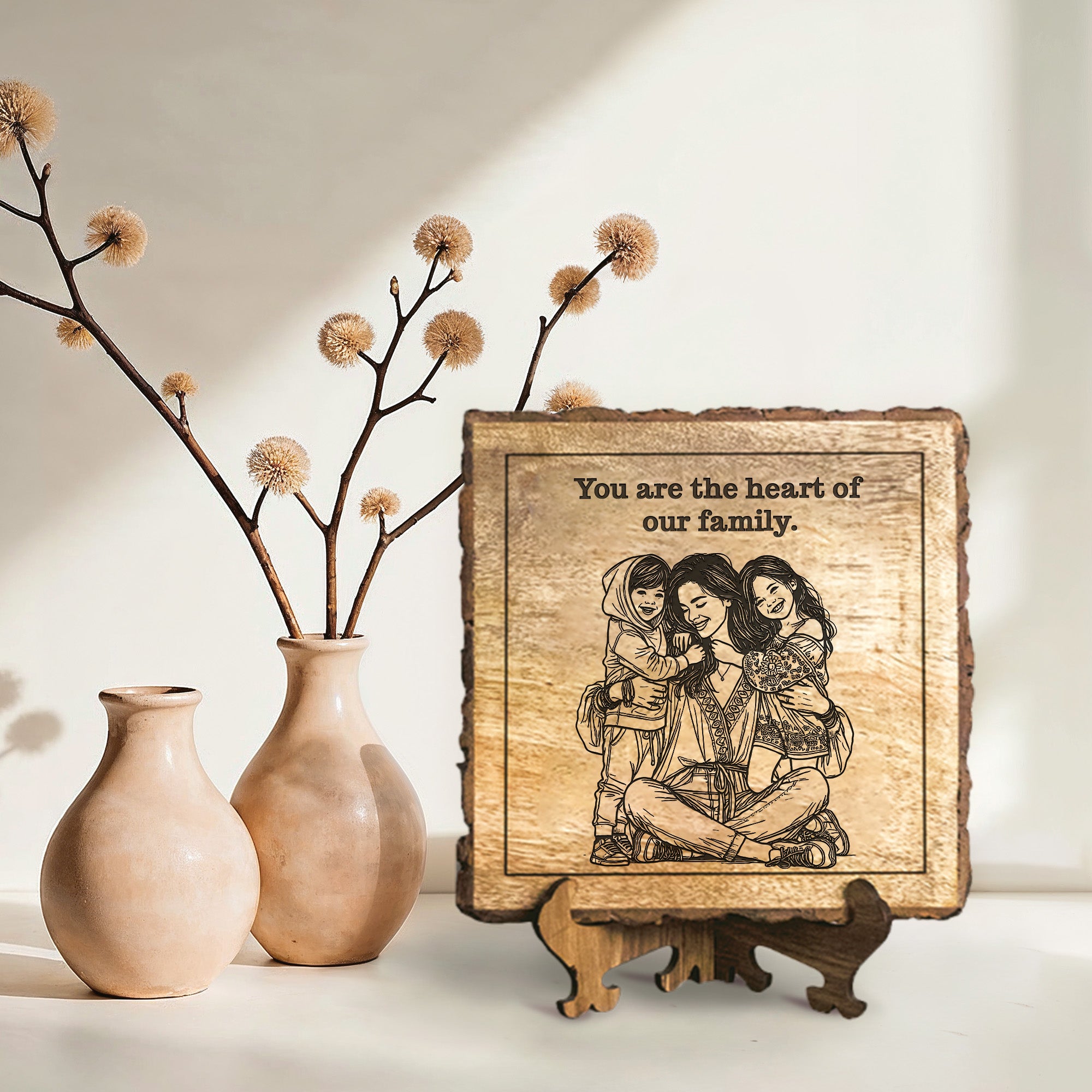 Handcrafted Mango Wood Personalized plaque-Mother's day Gift
