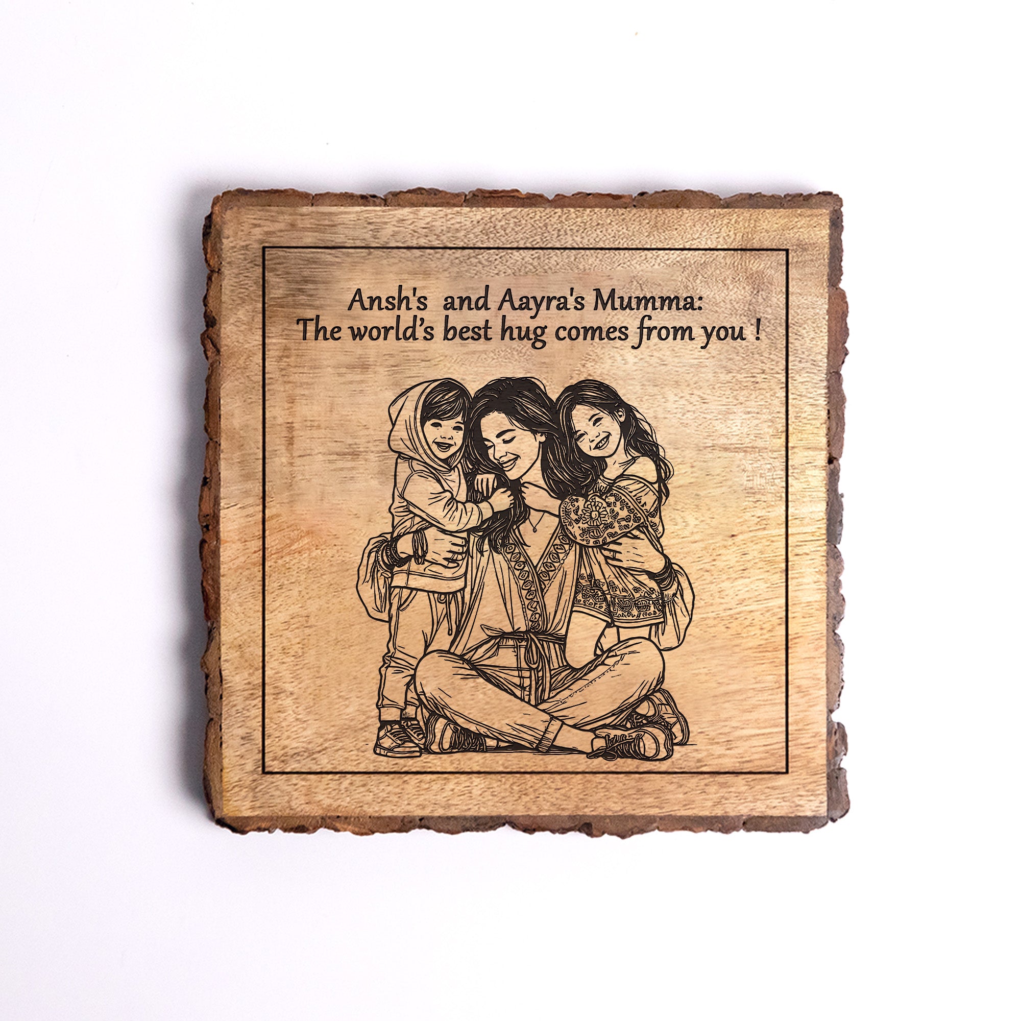 Handcrafted Mango Wood Personalized plaque-Mother's day Gift