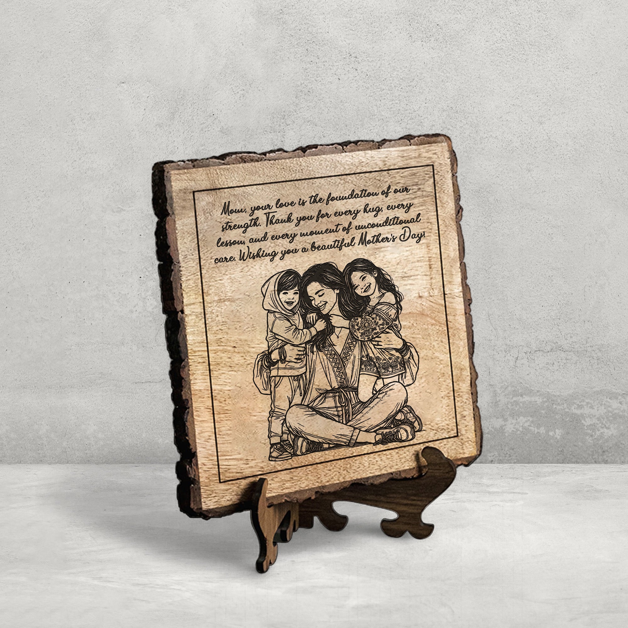 Handcrafted Mango Wood Personalized plaque-Mother's day Gift