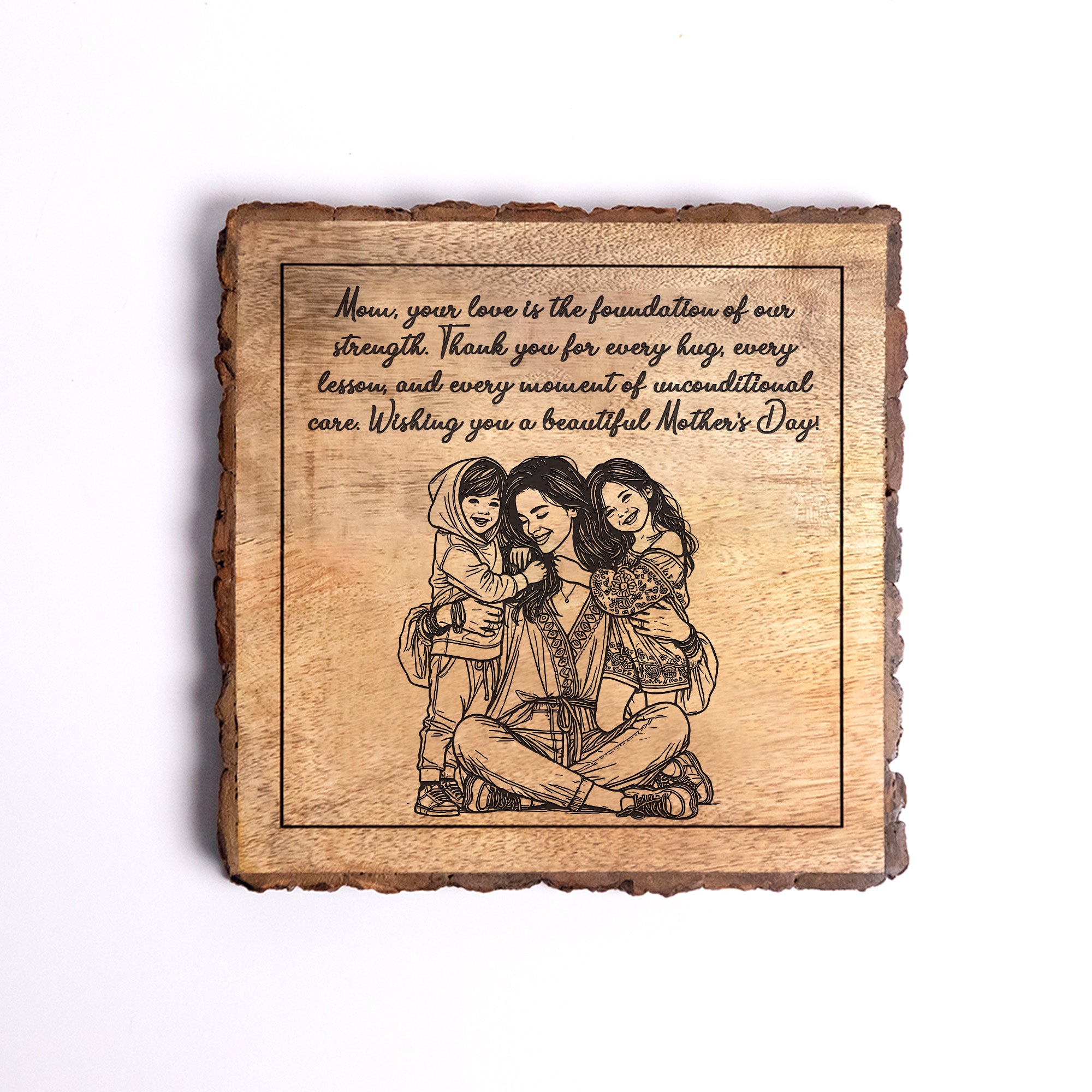 Handcrafted Mango Wood Personalized plaque-Mother's day Gift