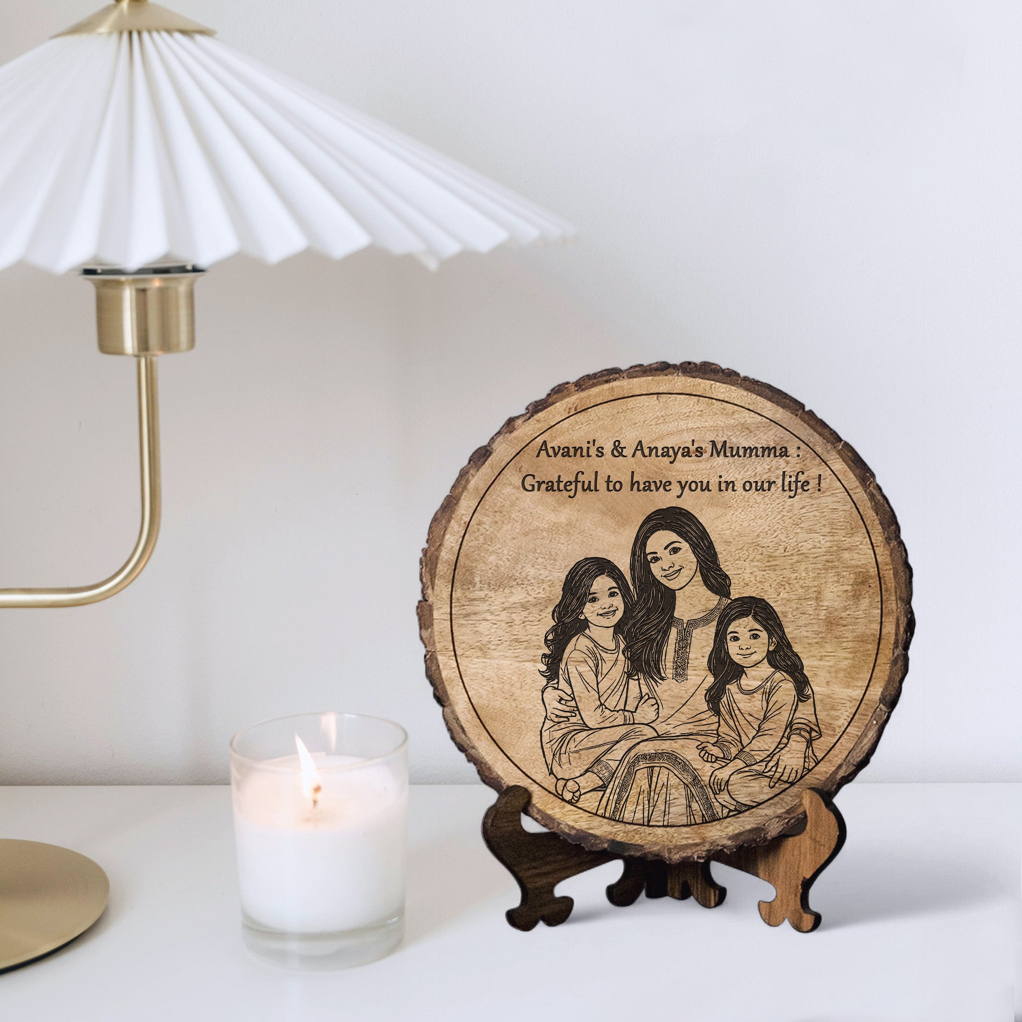 Handcrafted Mango Wood Personalized plaque-Mother's day Gift