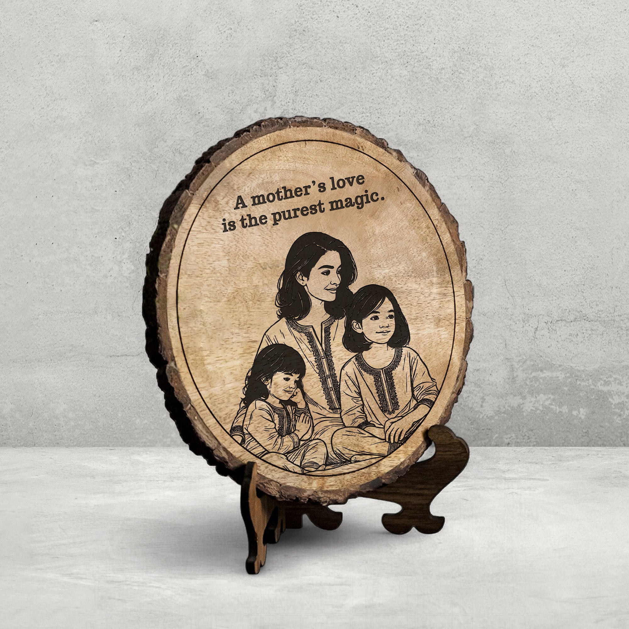 Handcrafted Mango Wood Personalized plaque-Mother's day Gift