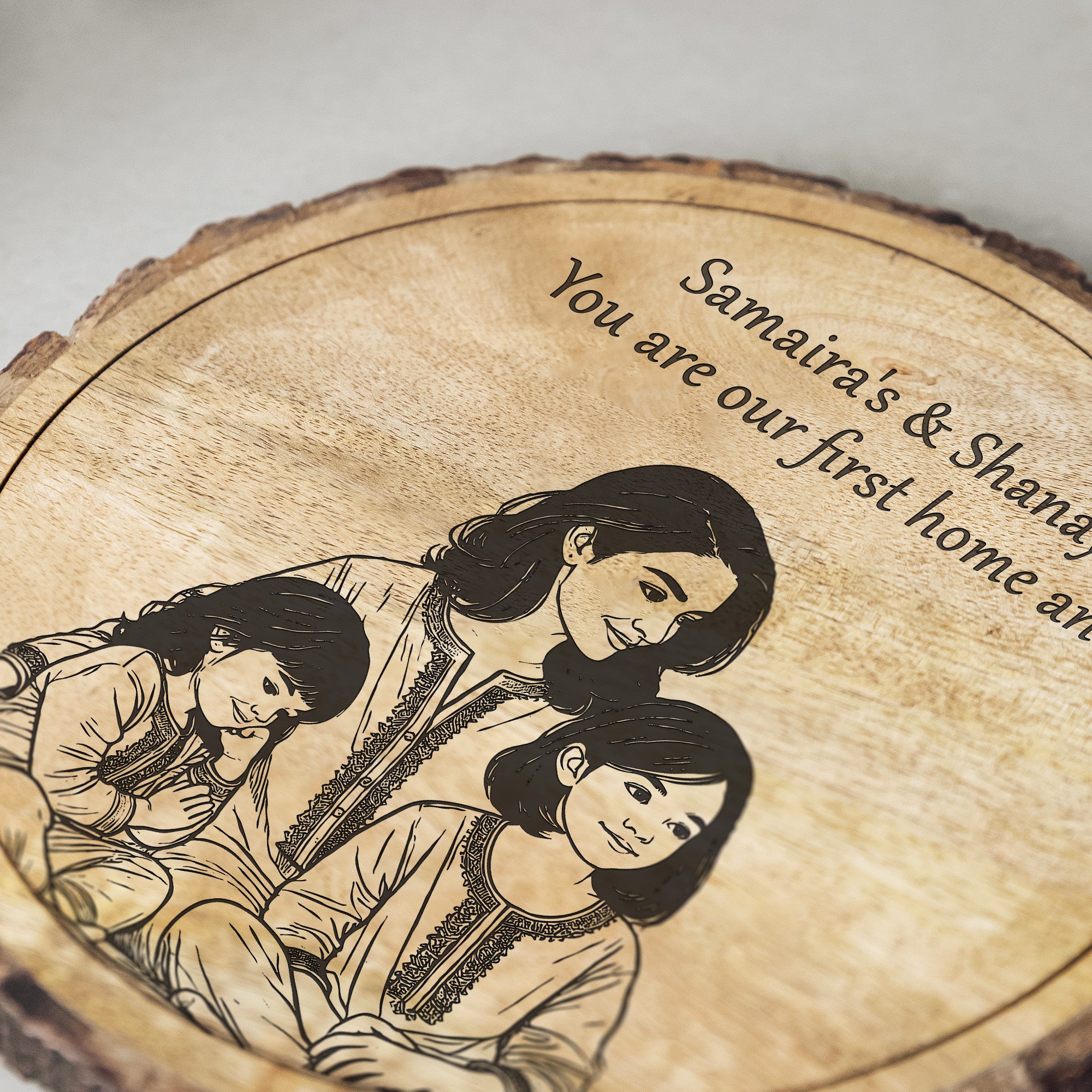 Handcrafted Mango Wood Personalized plaque-Mother's day Gift