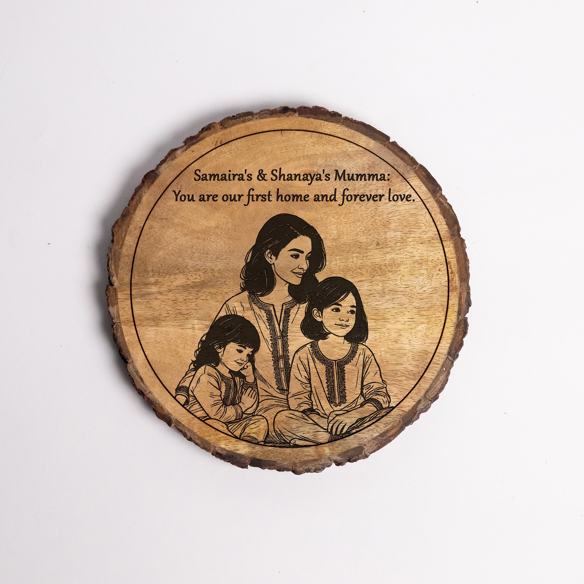Handcrafted Mango Wood Personalized plaque-Mother's day Gift