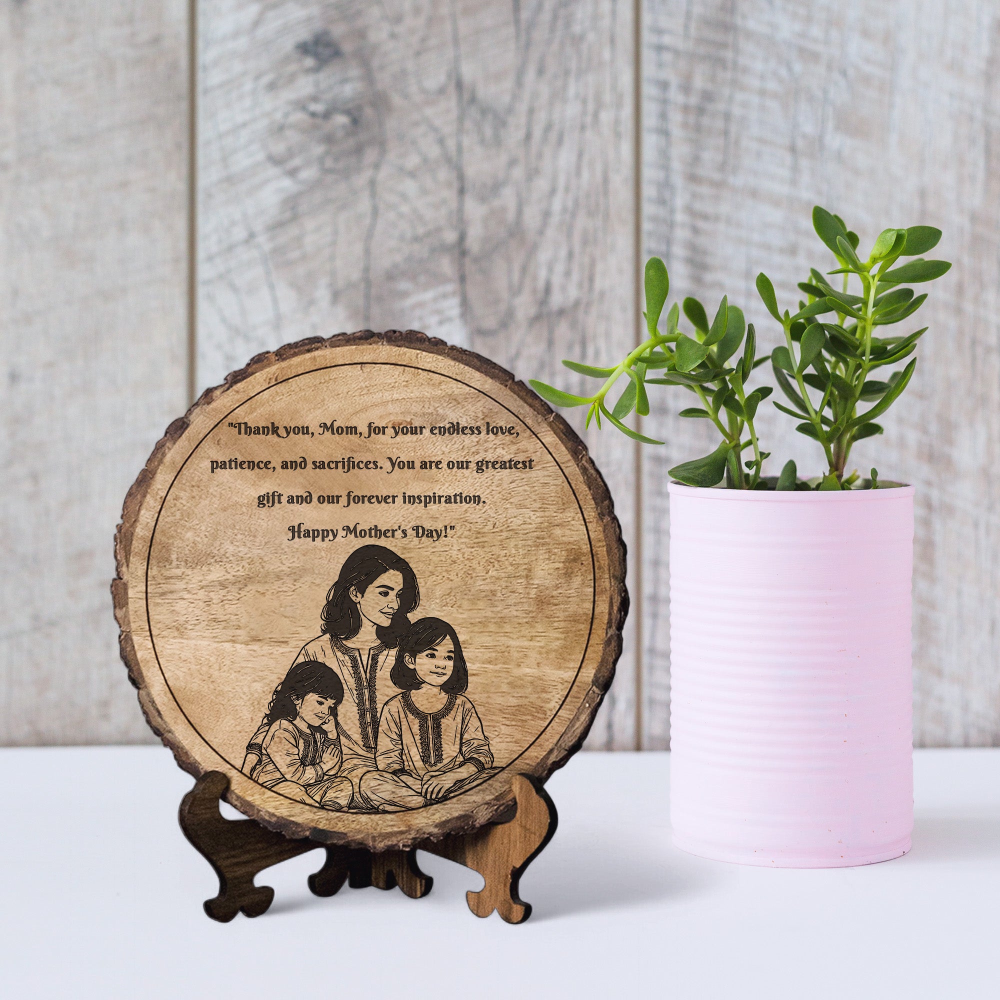Handcrafted Mango Wood Personalized plaque-Mother's day Gift