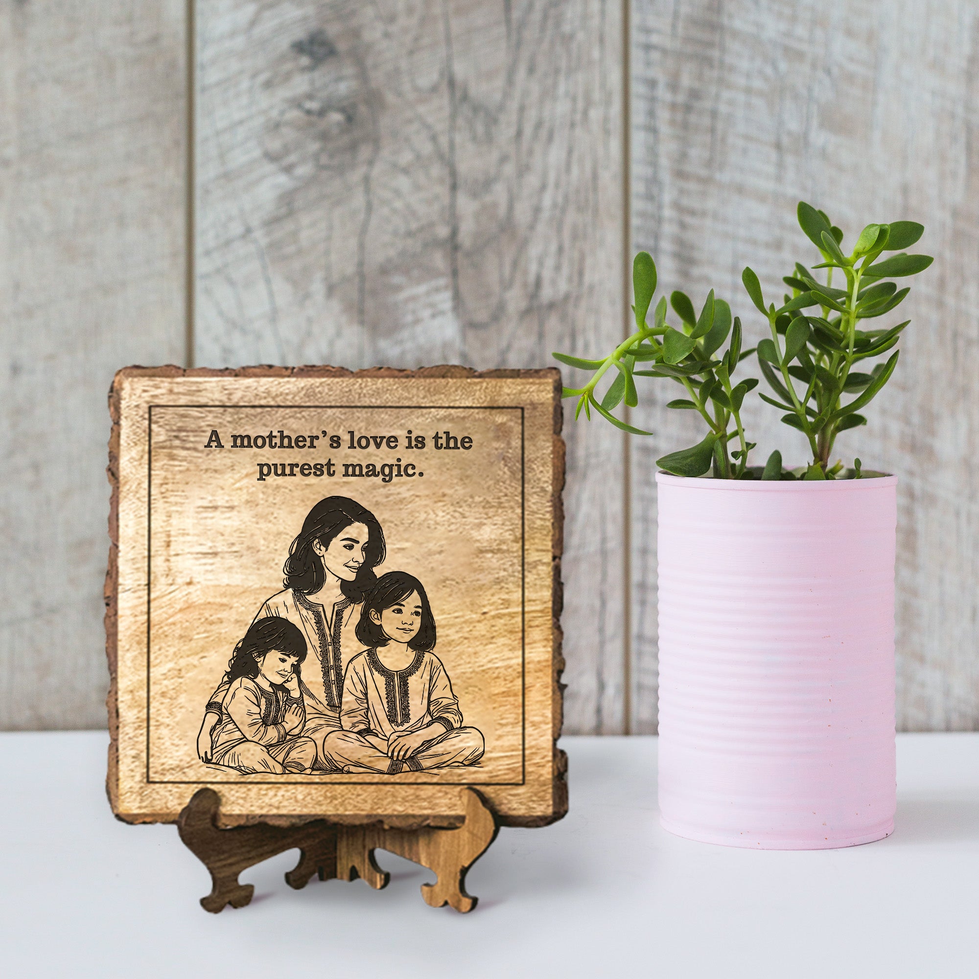 Handcrafted Mango Wood Personalized plaque-Mother's day Gift