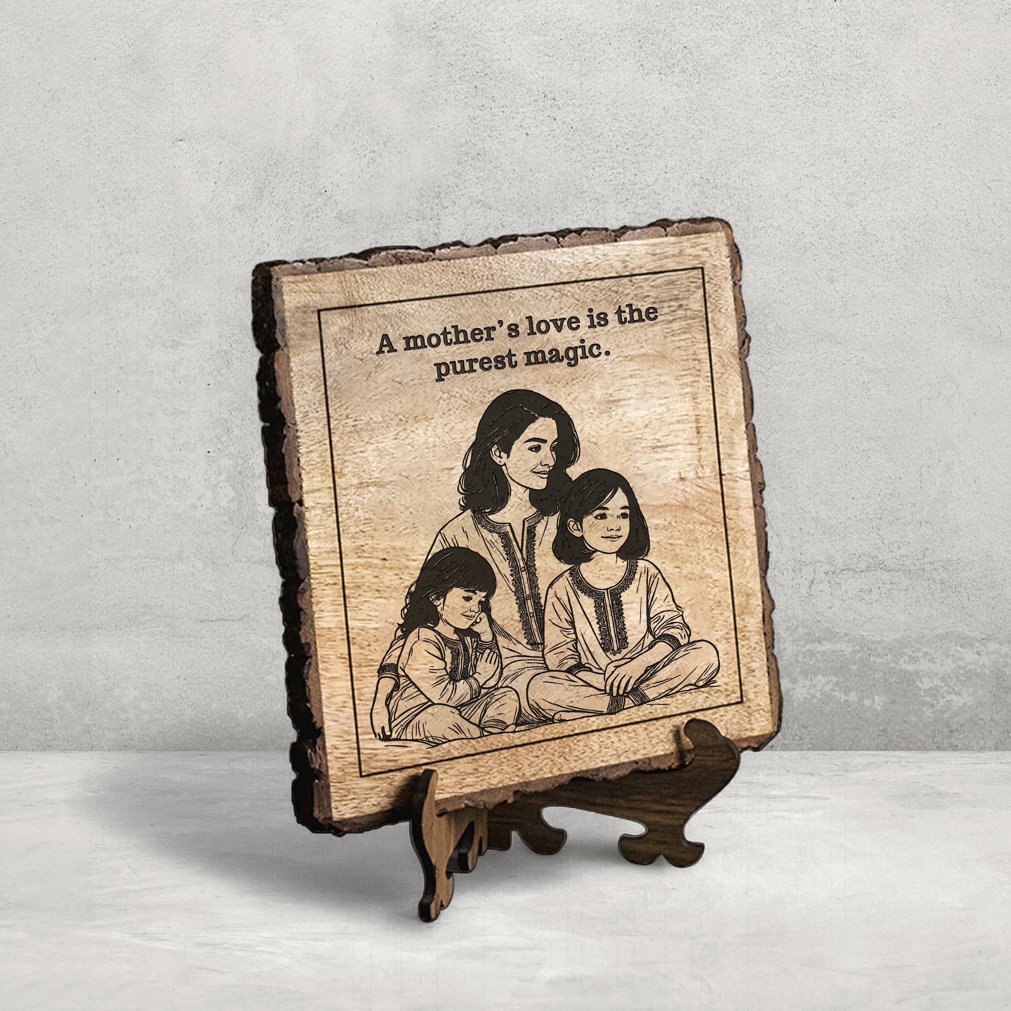 Handcrafted Mango Wood Personalized plaque-Mother's day Gift