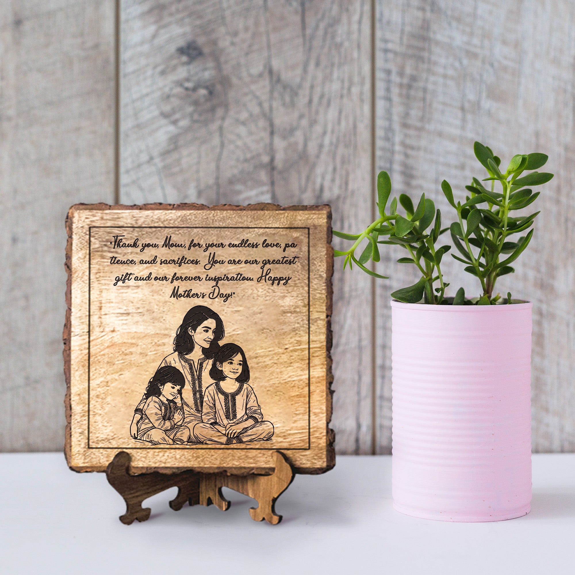 Handcrafted Mango Wood Personalized plaque-Mother's day Gift