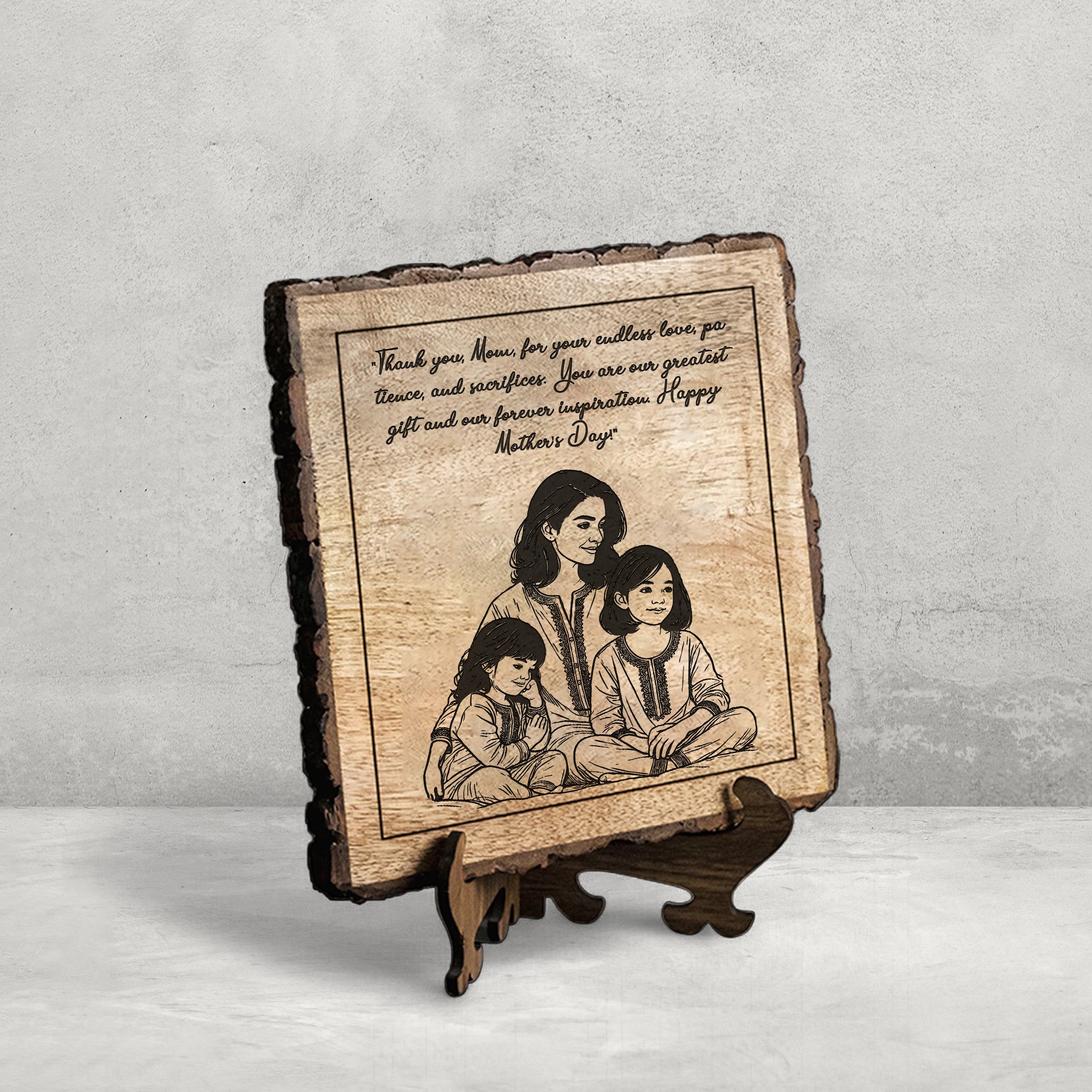 Handcrafted Mango Wood Personalized plaque-Mother's day Gift