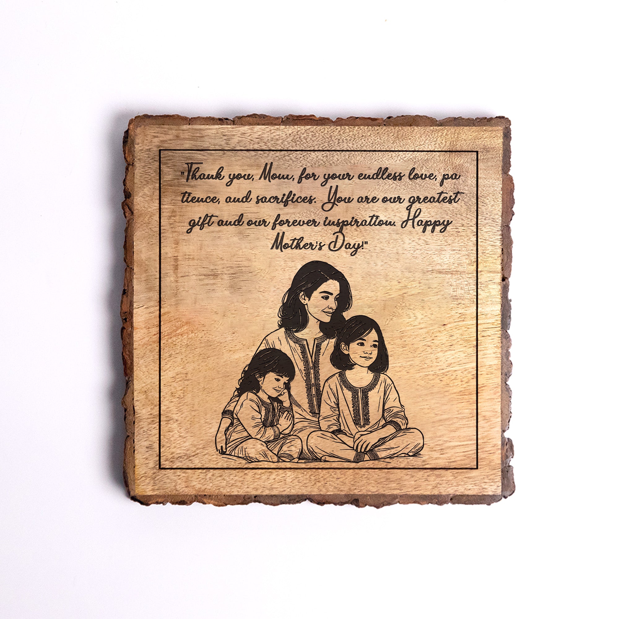 Handcrafted Mango Wood Personalized plaque-Mother's day Gift