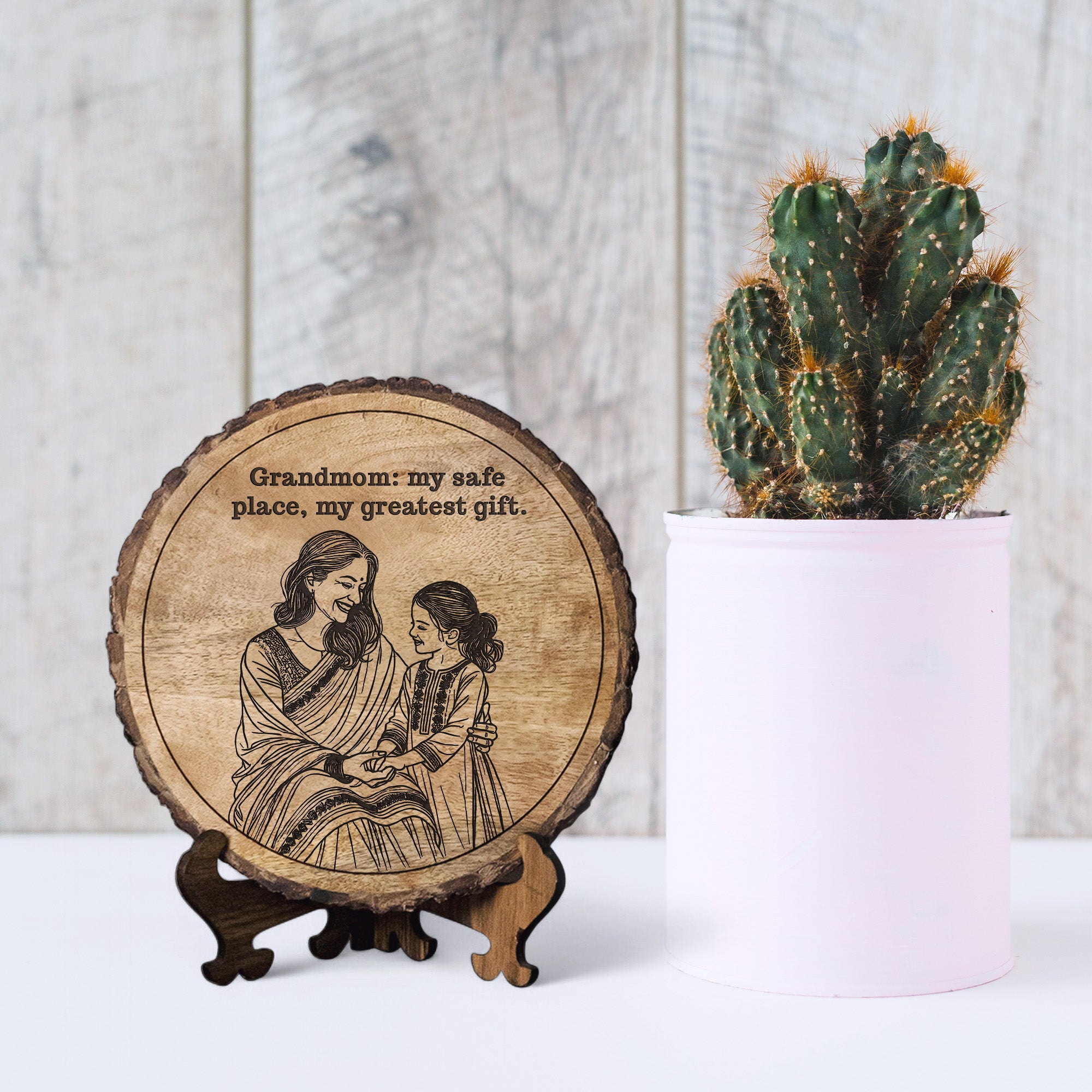 Handcrafted Mango Wood Personalized plaque-Mother's day Gift