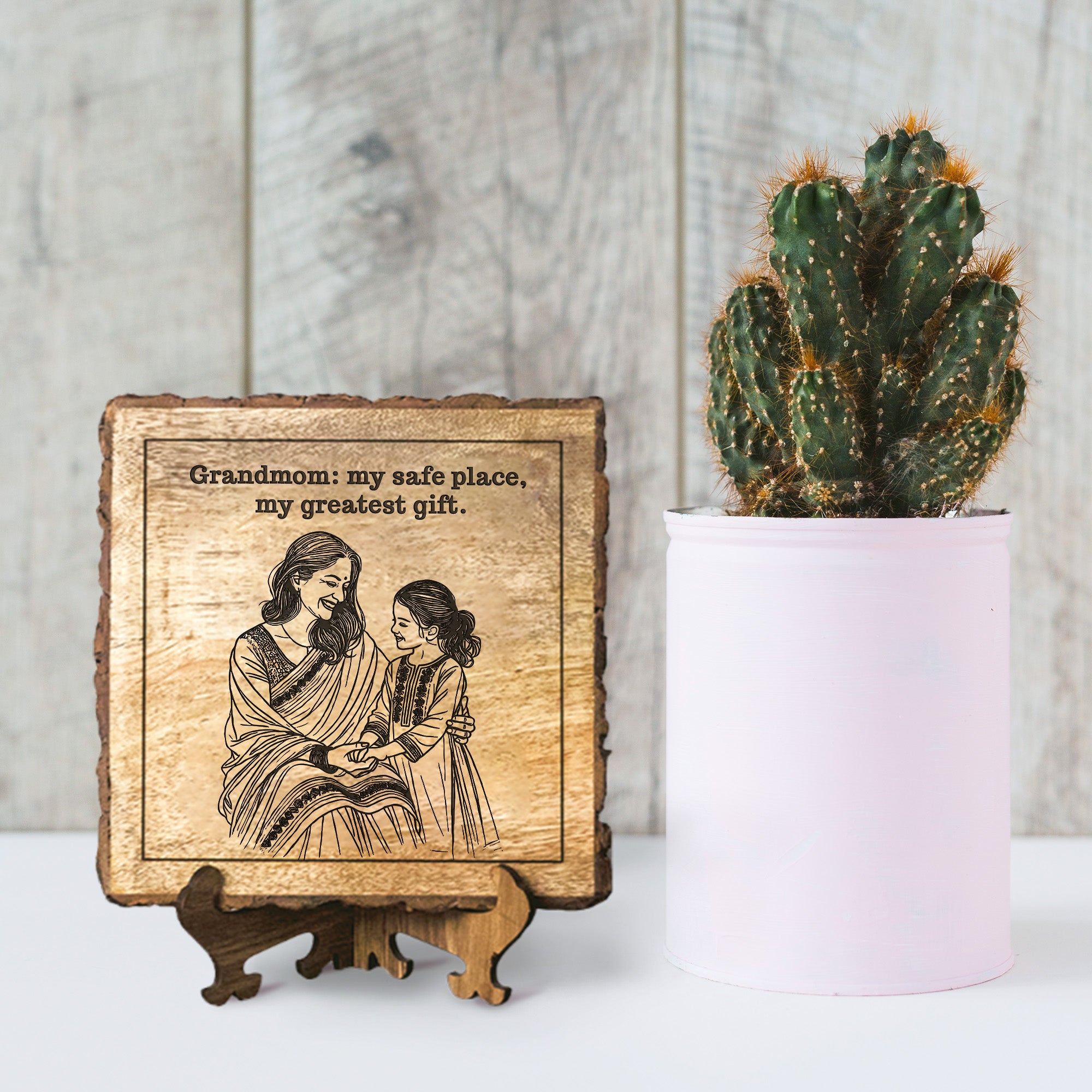 Handcrafted Mango Wood Personalized plaque-Mother's day Gift