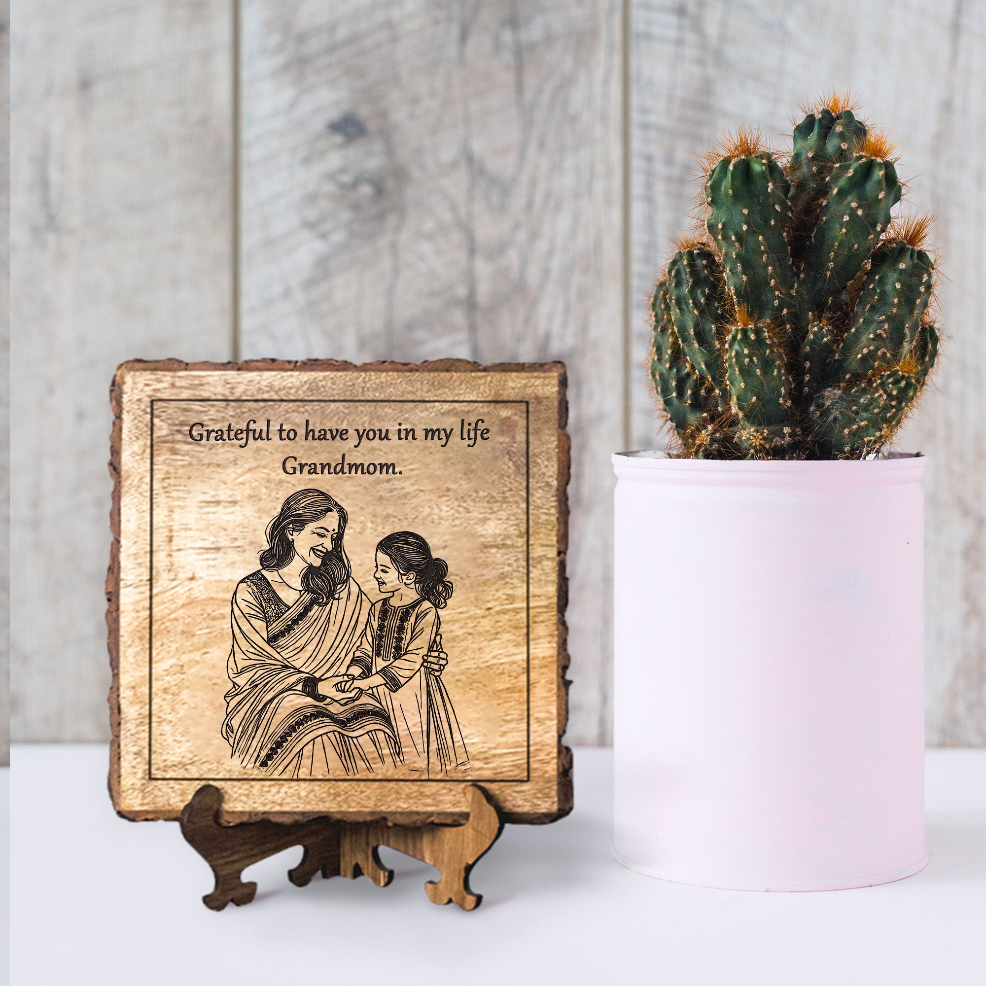 Handcrafted Mango Wood Personalized plaque-Mother's day Gift