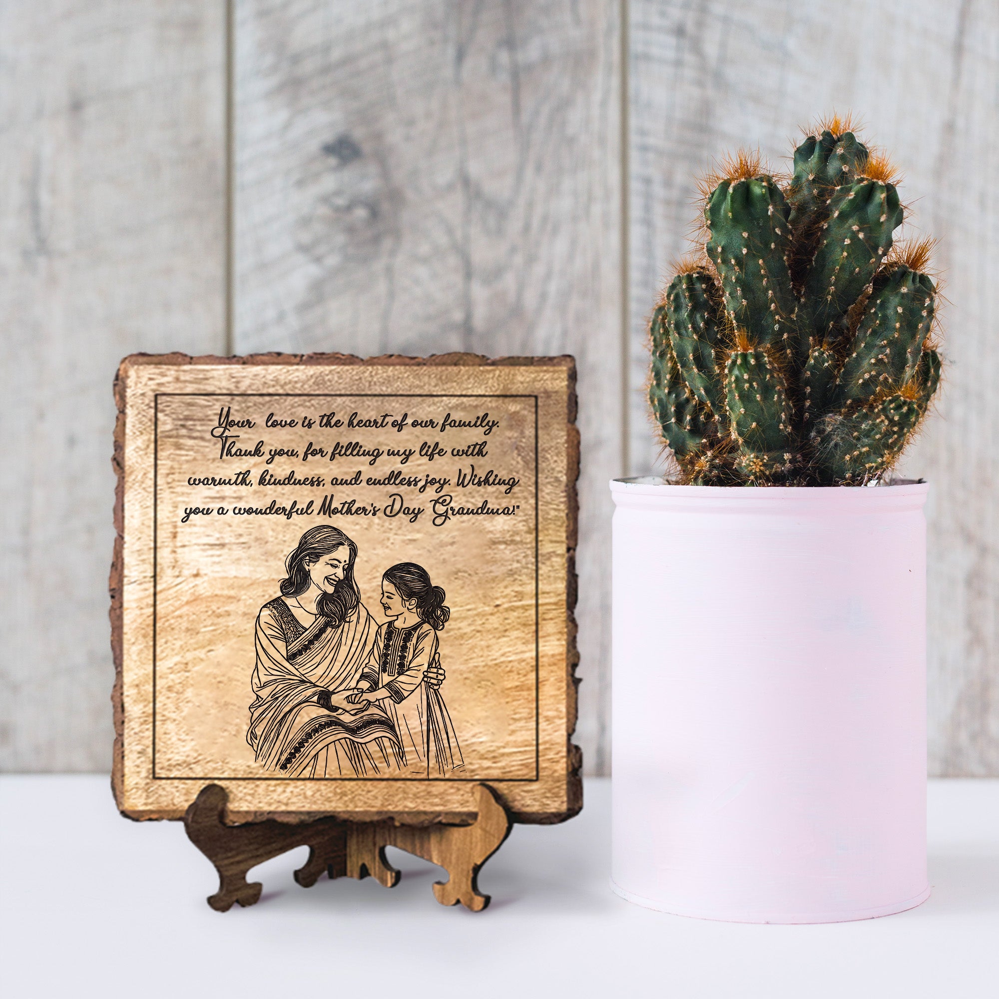 Handcrafted Mango Wood Personalized plaque-Mother's day Gift