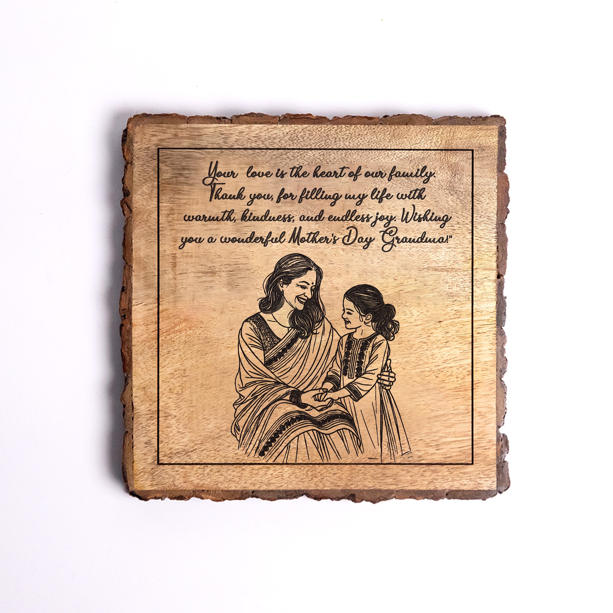 Handcrafted Mango Wood Personalized plaque-Mother's day Gift