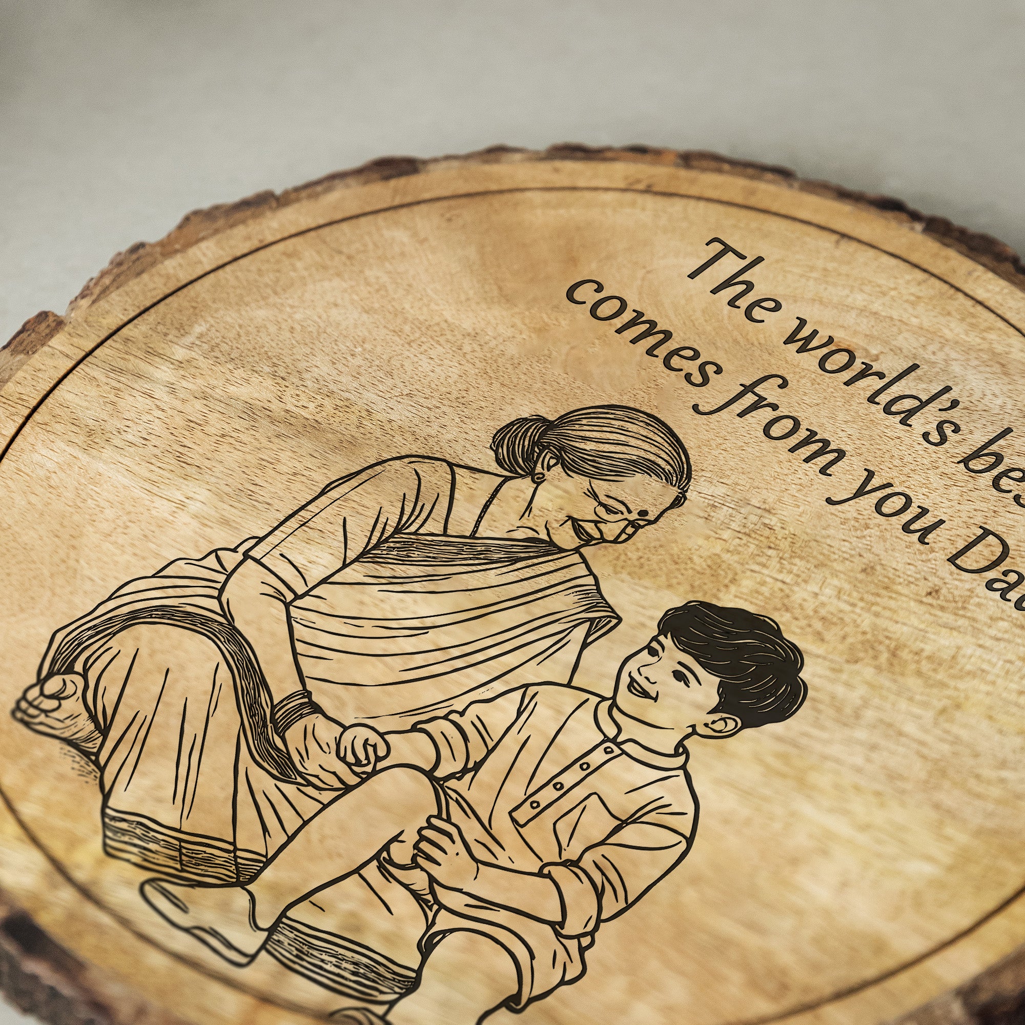 Handcrafted Mango Wood Personalized plaque-Mother's day Gift