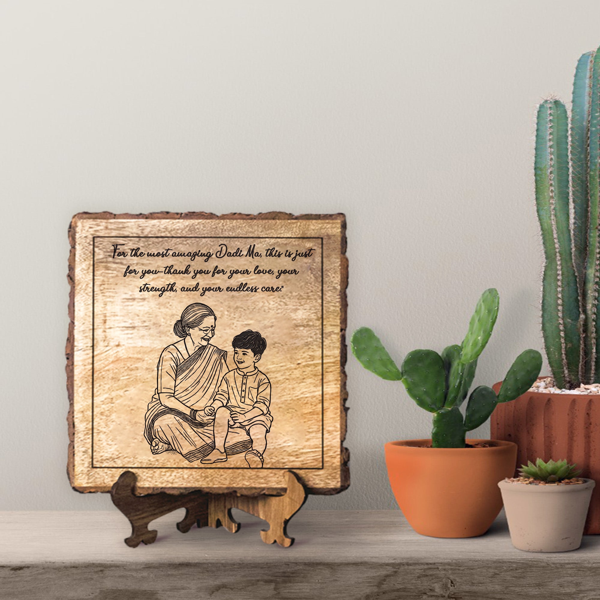 Handcrafted Mango Wood Personalized plaque-Mother's day Gift