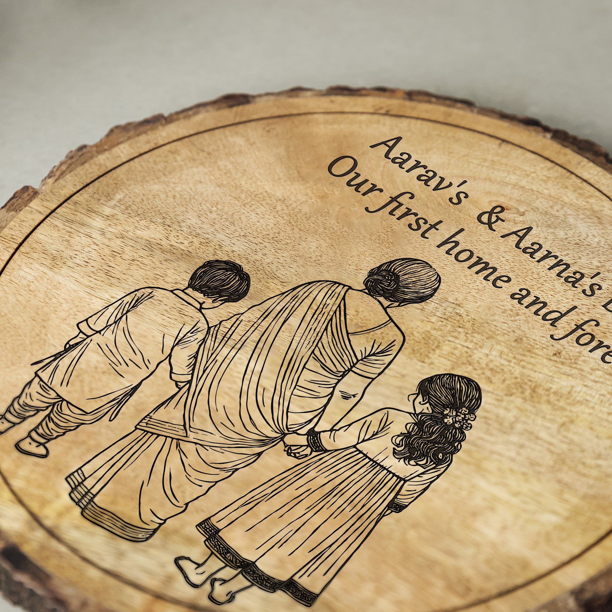 Handcrafted Mango Wood Personalized plaque-Mother's day Gift