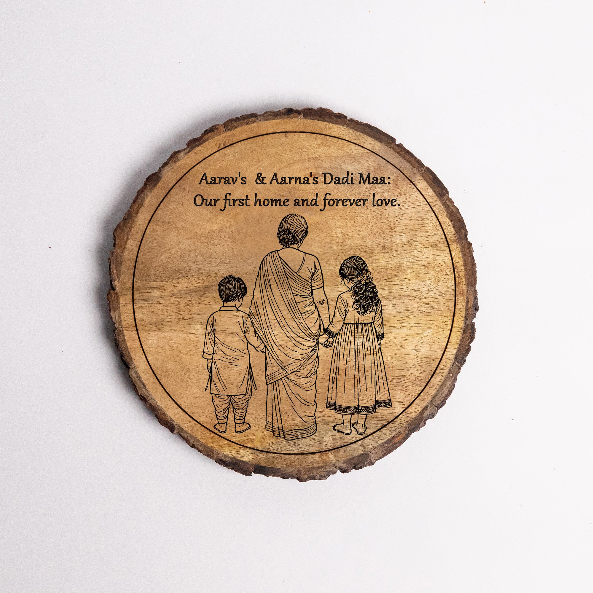Handcrafted Mango Wood Personalized plaque-Mother's day Gift