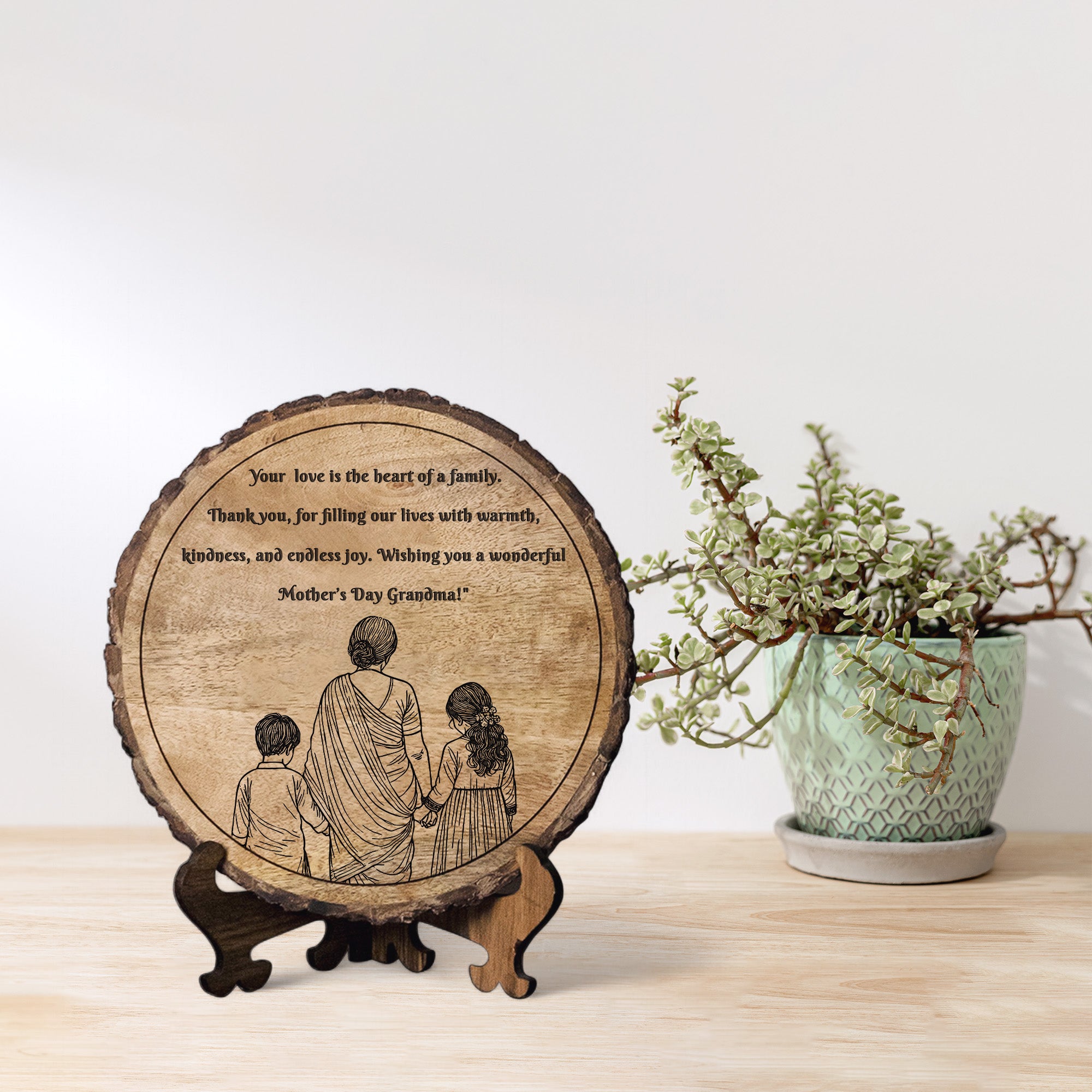 Handcrafted Mango Wood Personalized plaque-Mother's day Gift