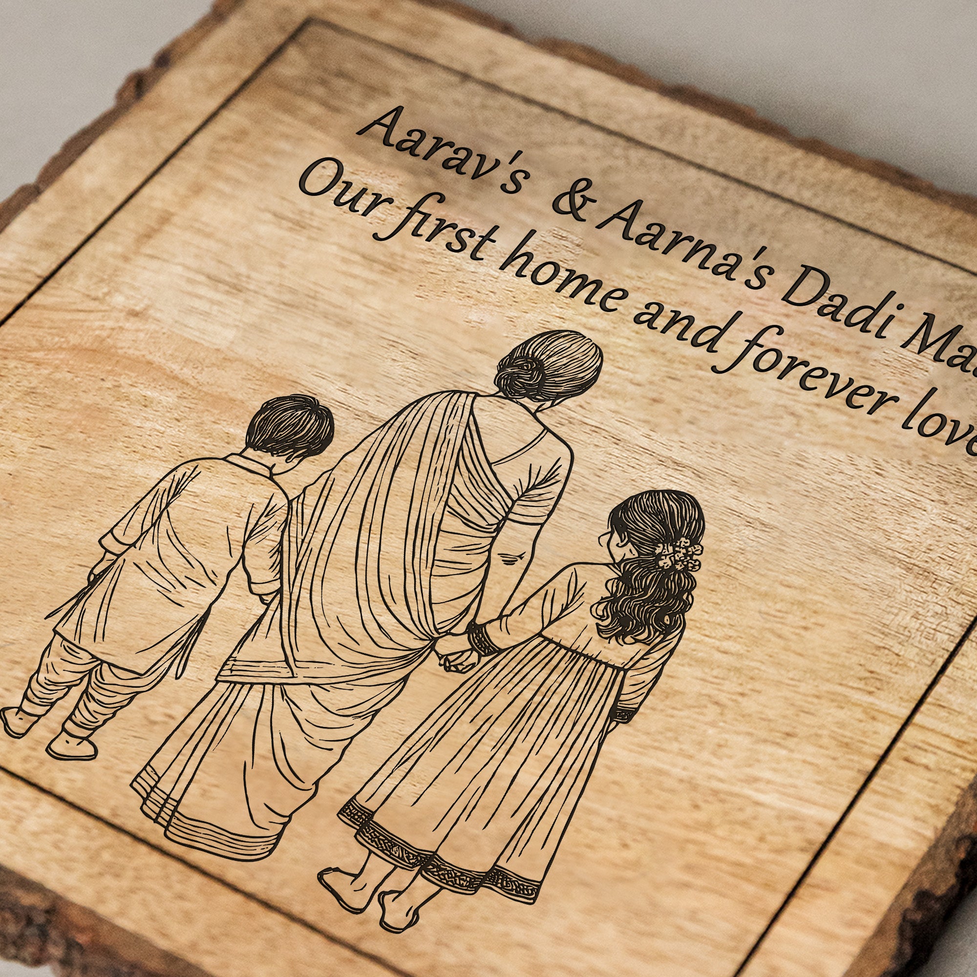 Handcrafted Mango Wood Personalized plaque-Mother's day Gift