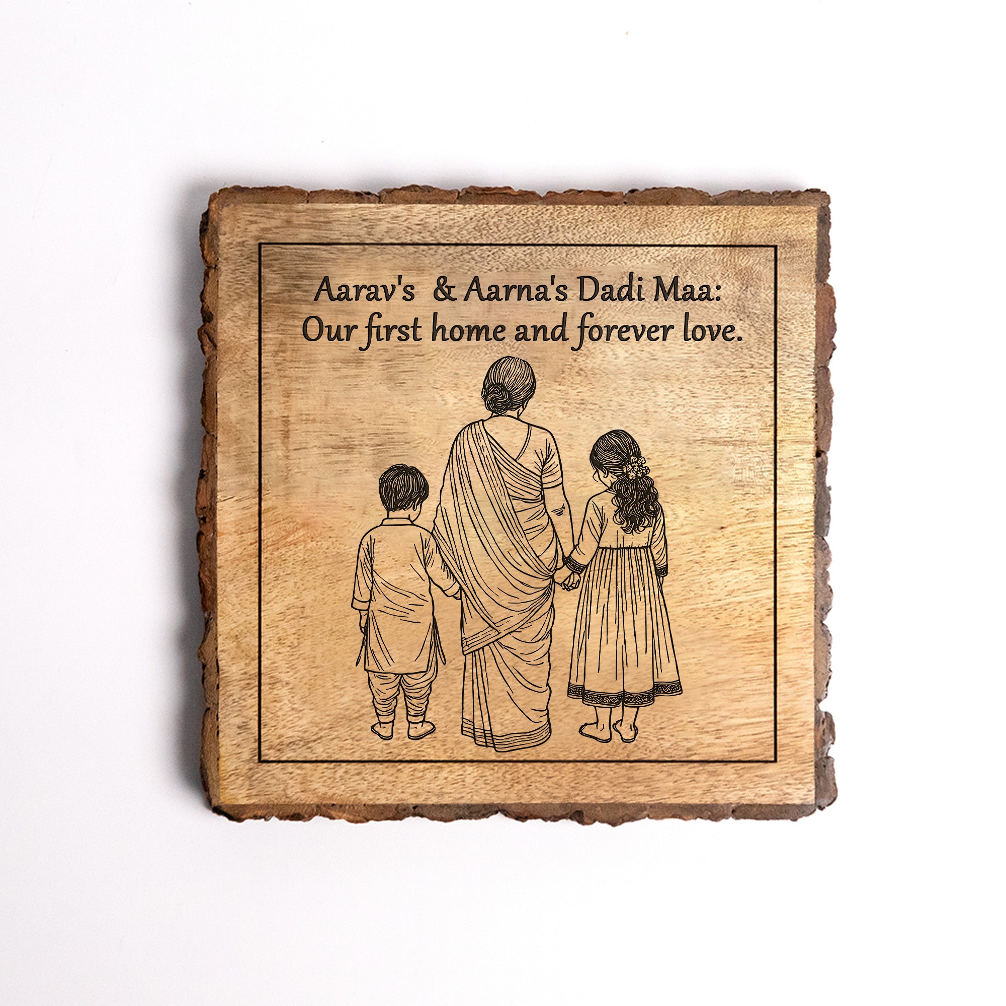 Handcrafted Mango Wood Personalized plaque-Mother's day Gift