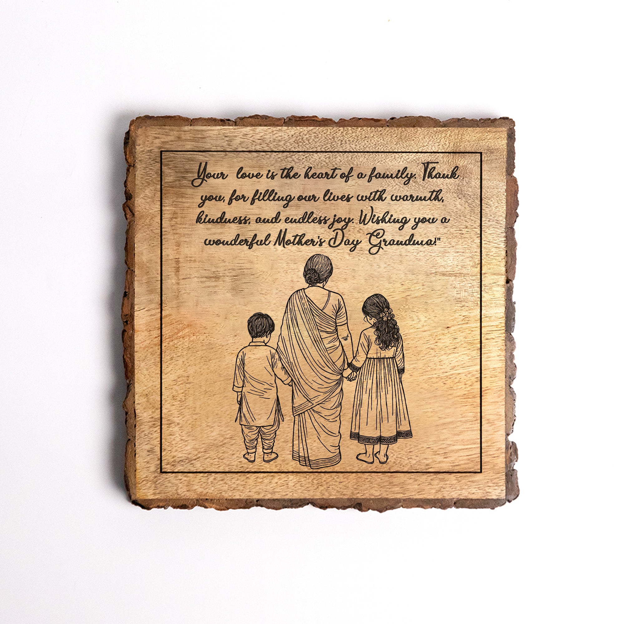 Handcrafted Mango Wood Personalized plaque-Mother's day Gift