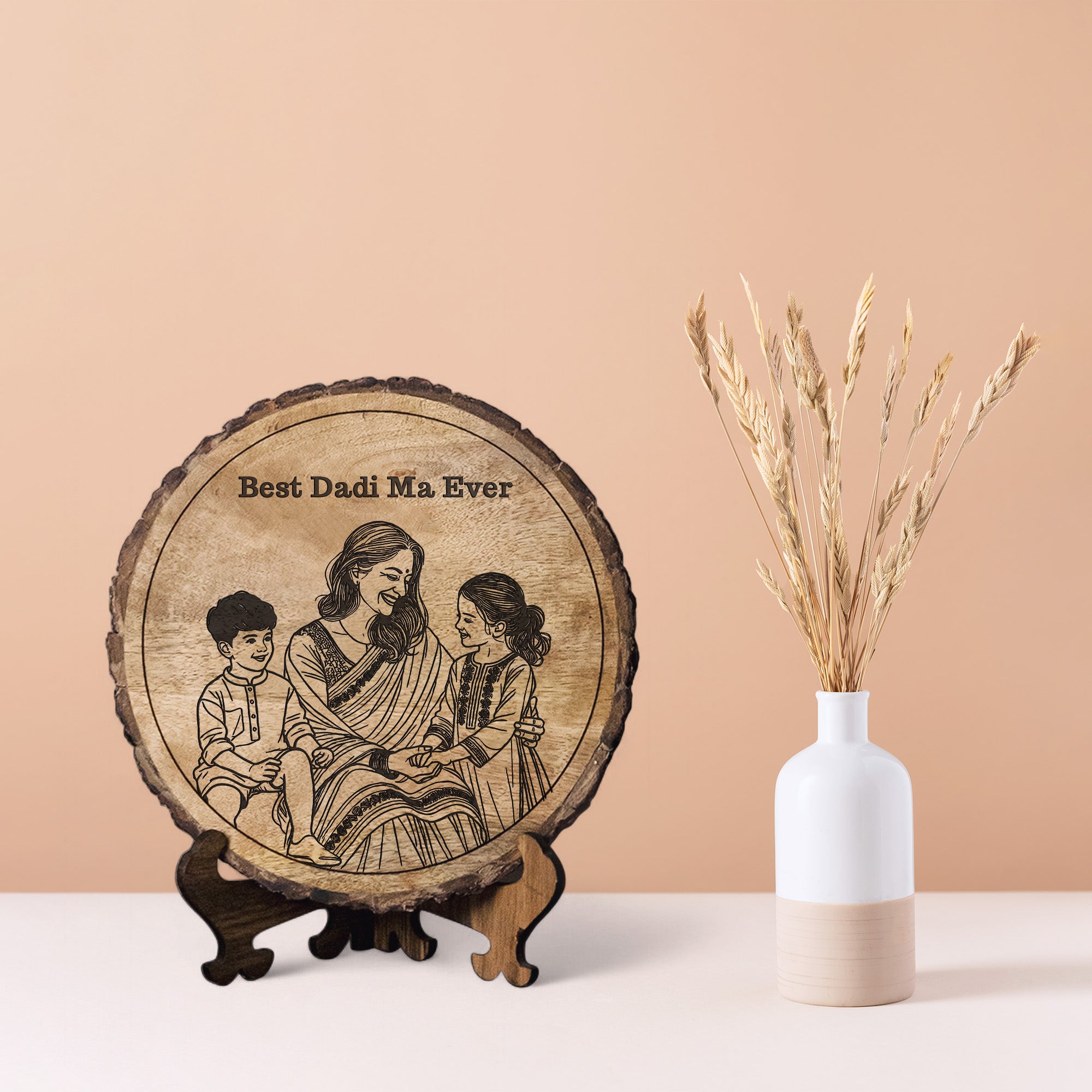 Handcrafted Mango Wood Personalized plaque-Mother's day Gift