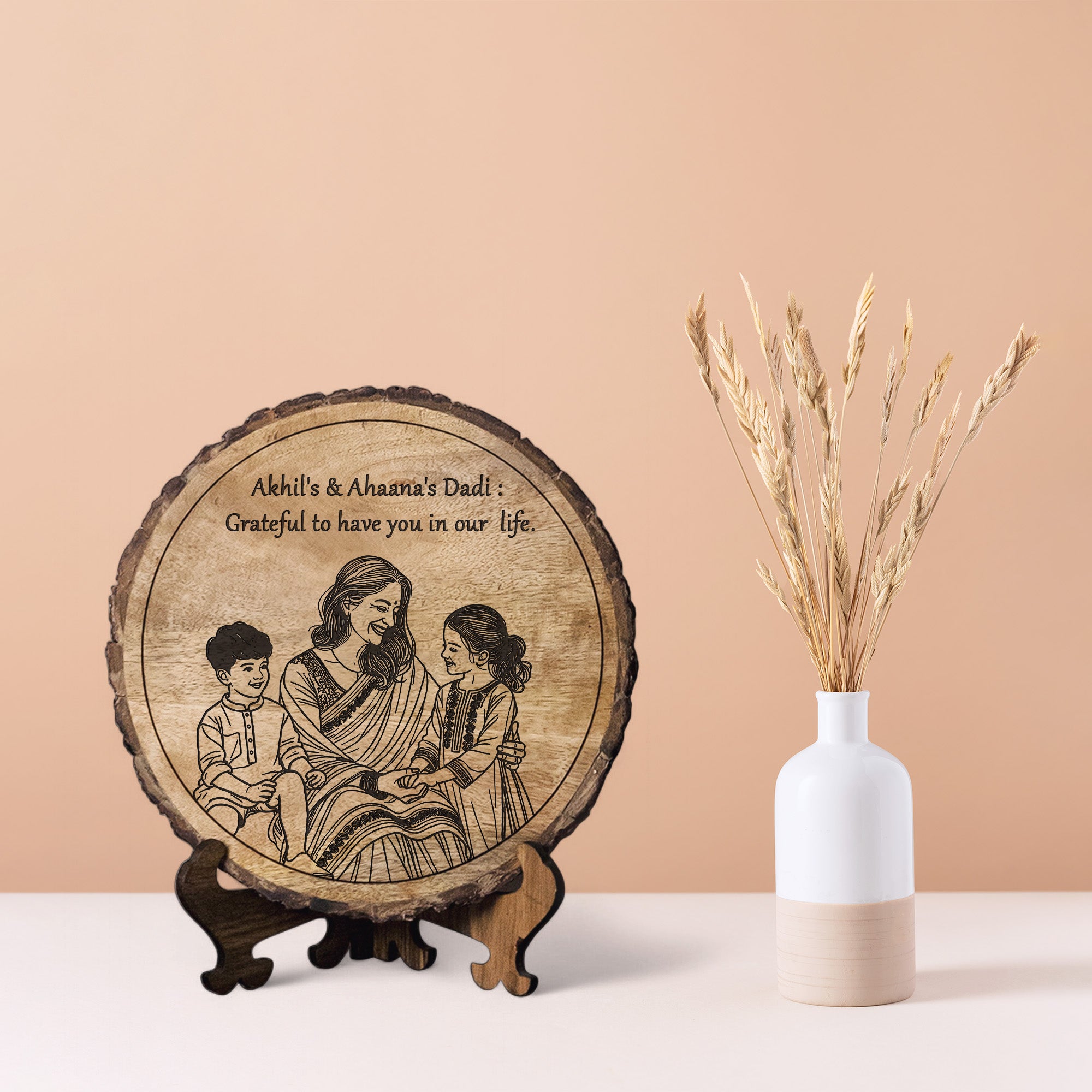 Handcrafted Mango Wood Personalized plaque-Mother's day Gift