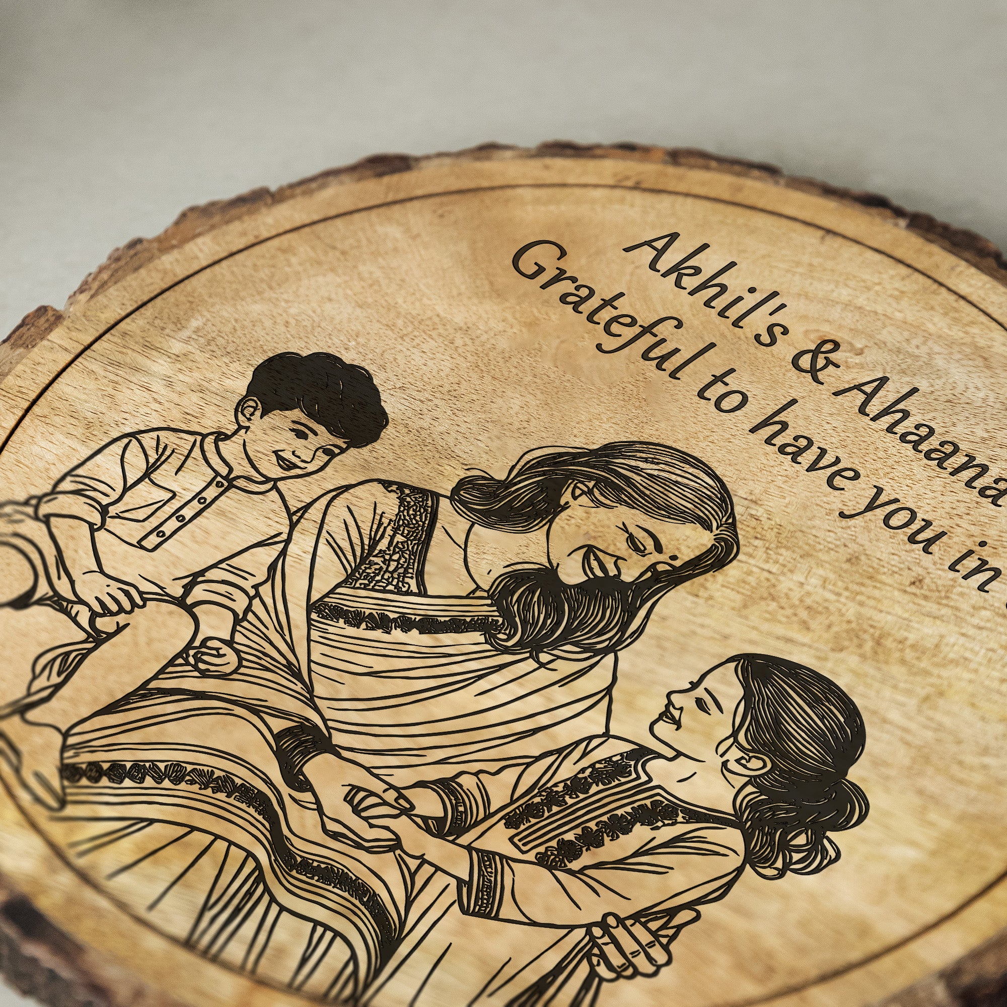 Handcrafted Mango Wood Personalized plaque-Mother's day Gift