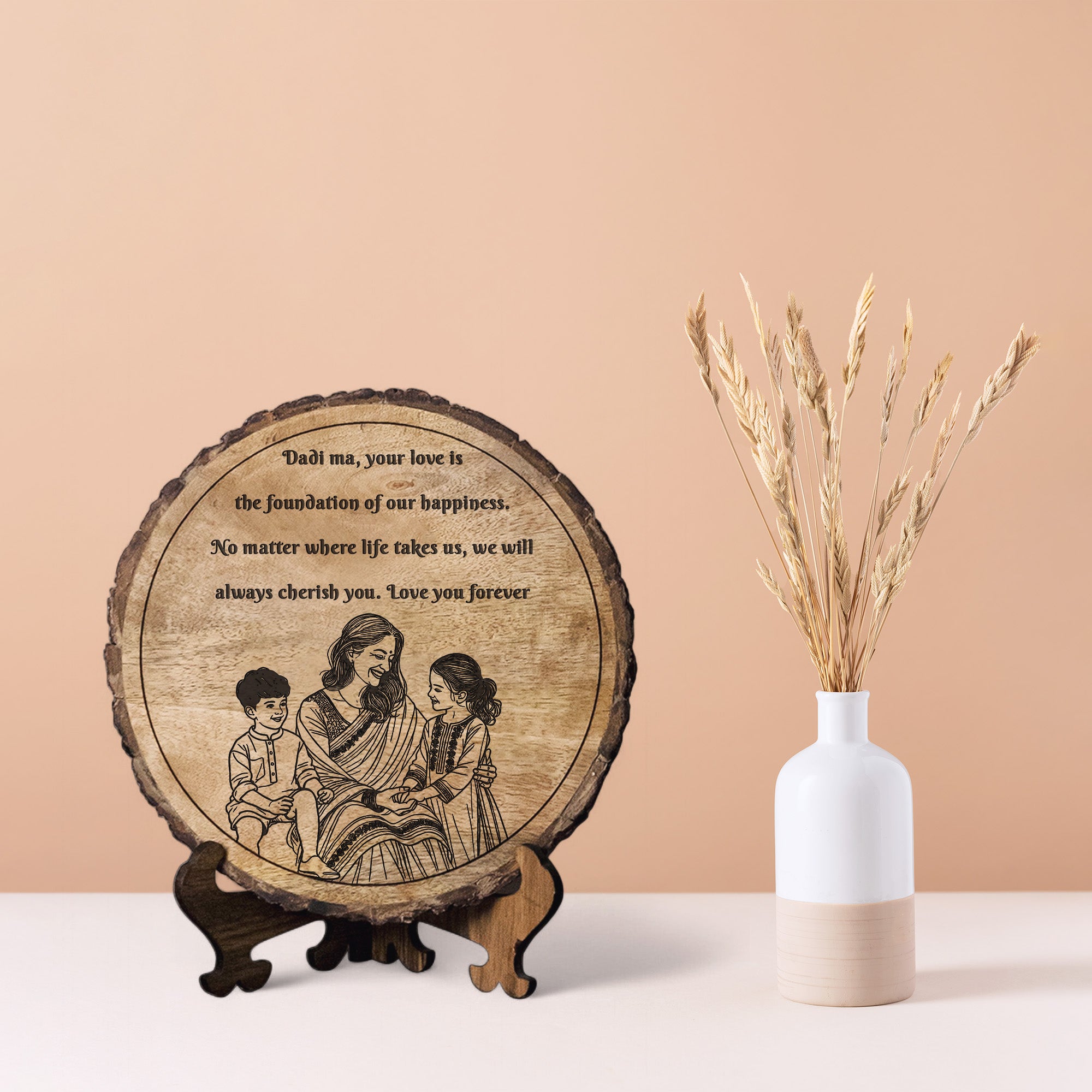 Handcrafted Mango Wood Personalized plaque-Mother's day Gift