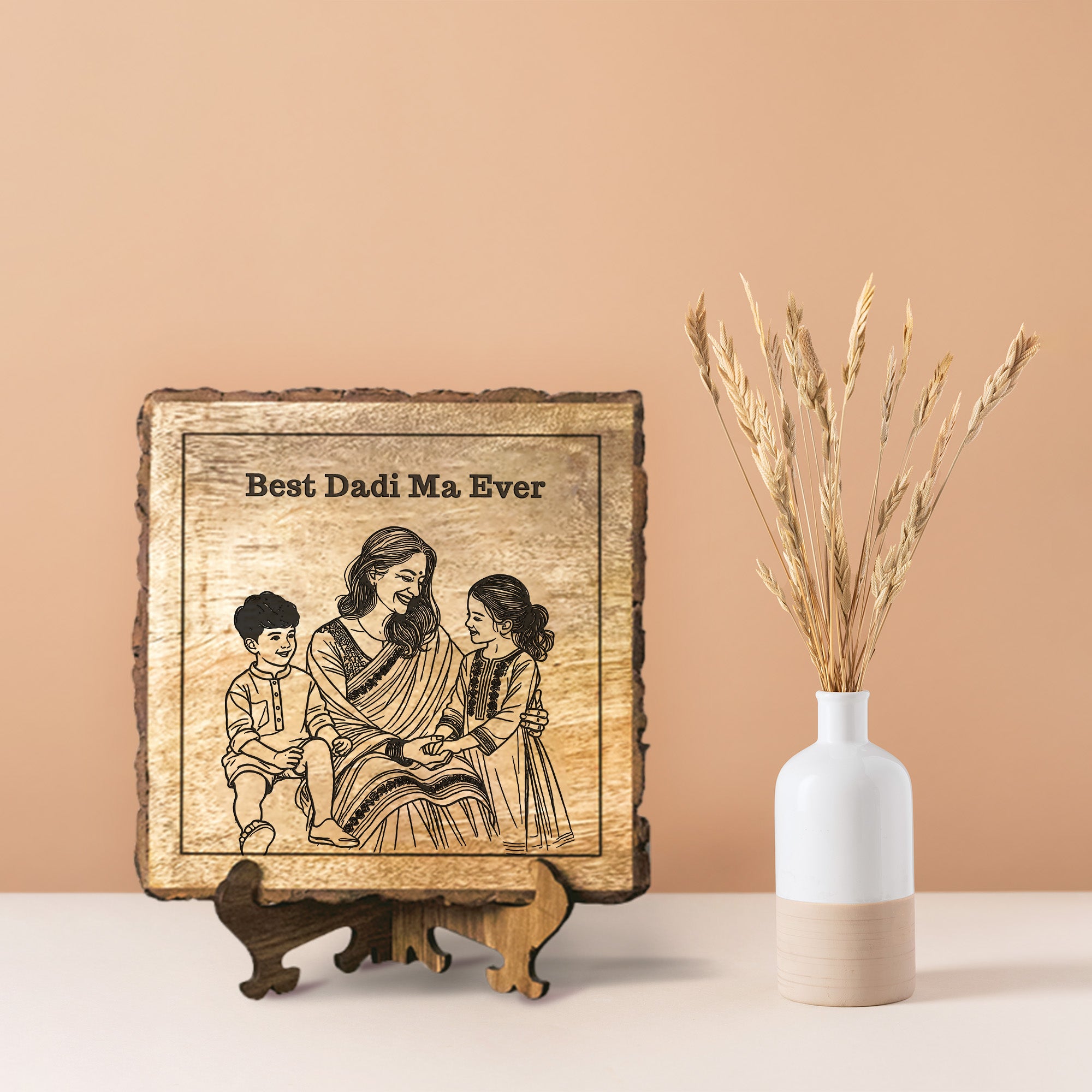 Handcrafted Mango Wood Personalized plaque-Mother's day Gift